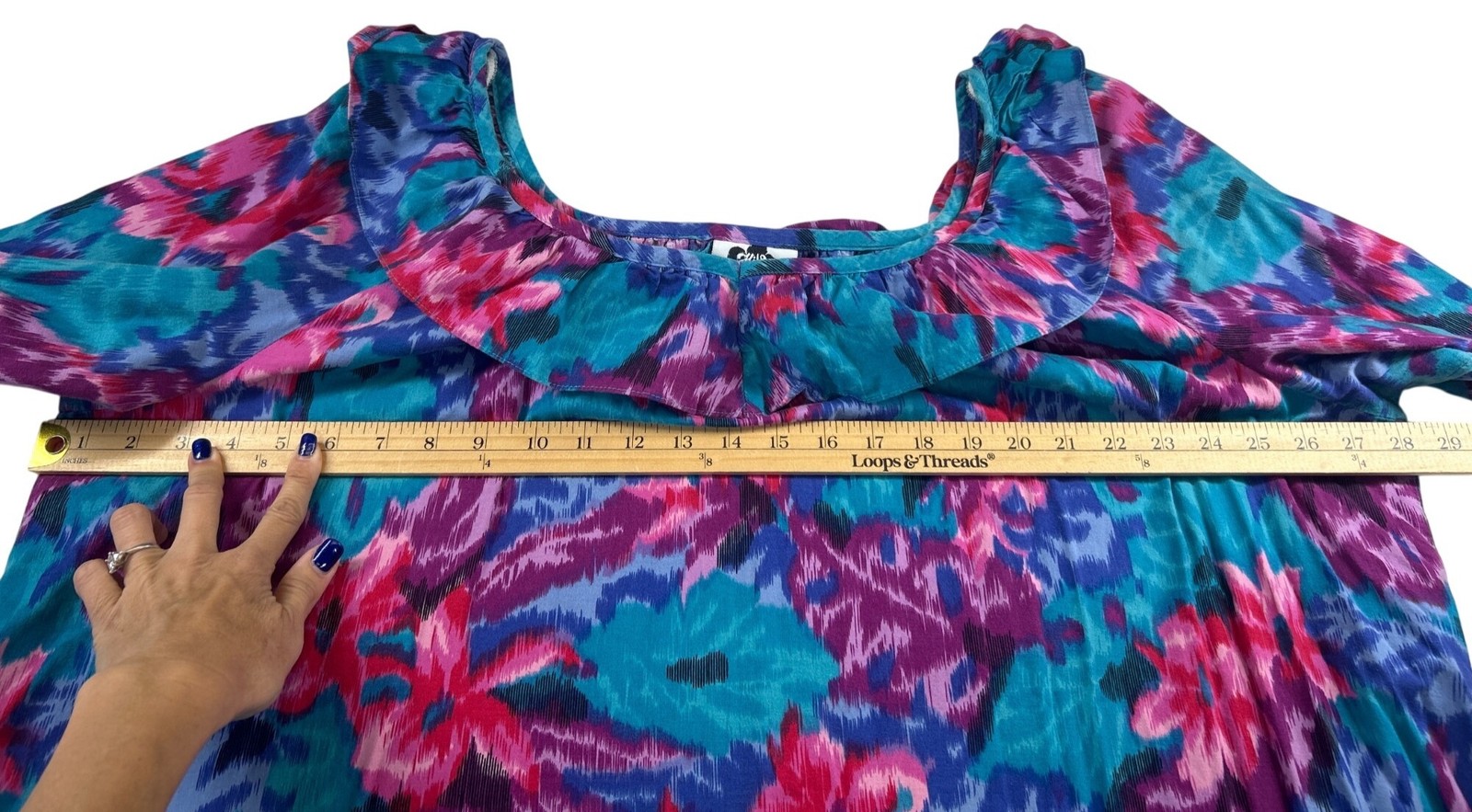 Vtg Hilo Hattie Hawaiian Muumuu Dress Women’s 3X Floral Ruffle Resort Cruise
