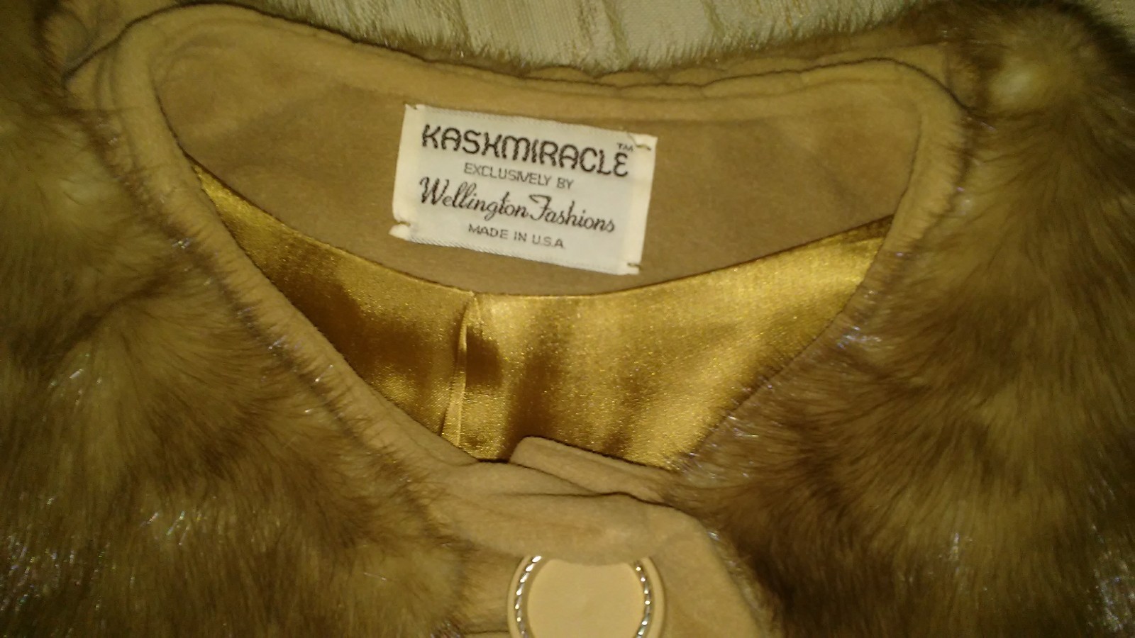 Kaskmiracle Wellington Fashions Fur Collar Button Up Women Faux Cashmere Coat…