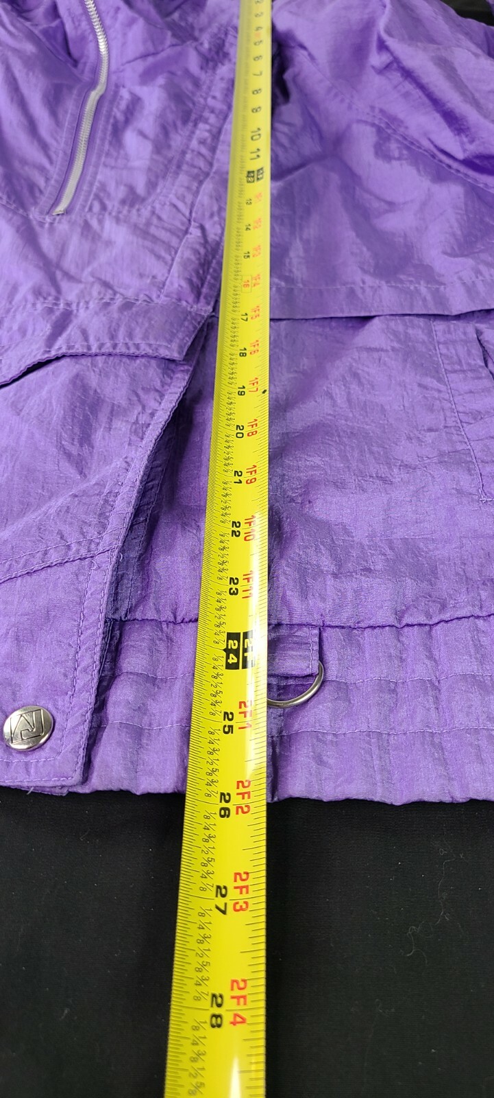 VINTAGE ANDY JOHNS WINDBREAKER PURPLE JACKET SIZE LARGE