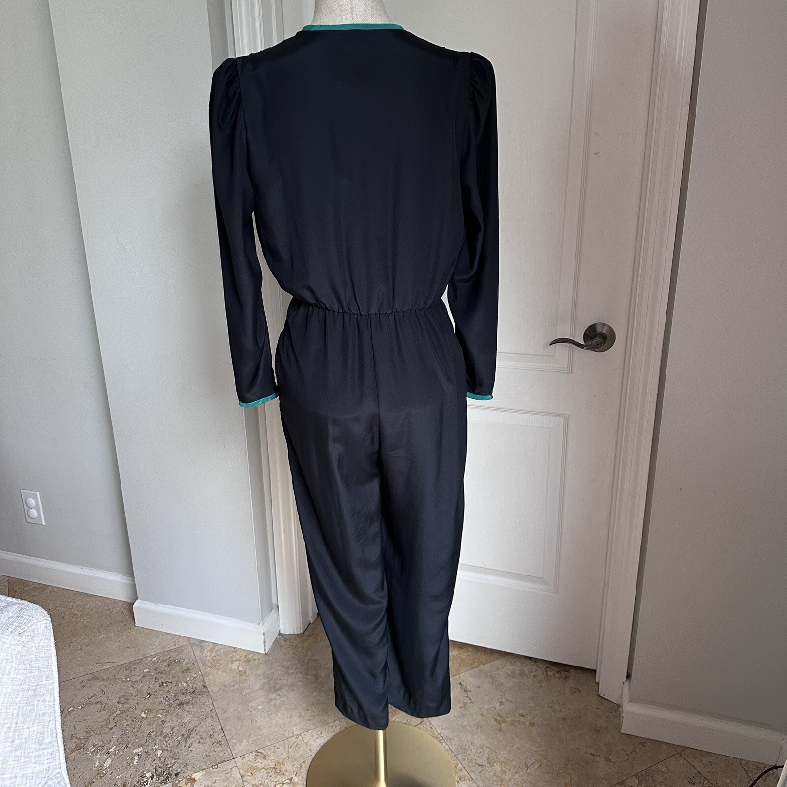 Vintage 70s ALISON PETERS Black JUMPSUIT
