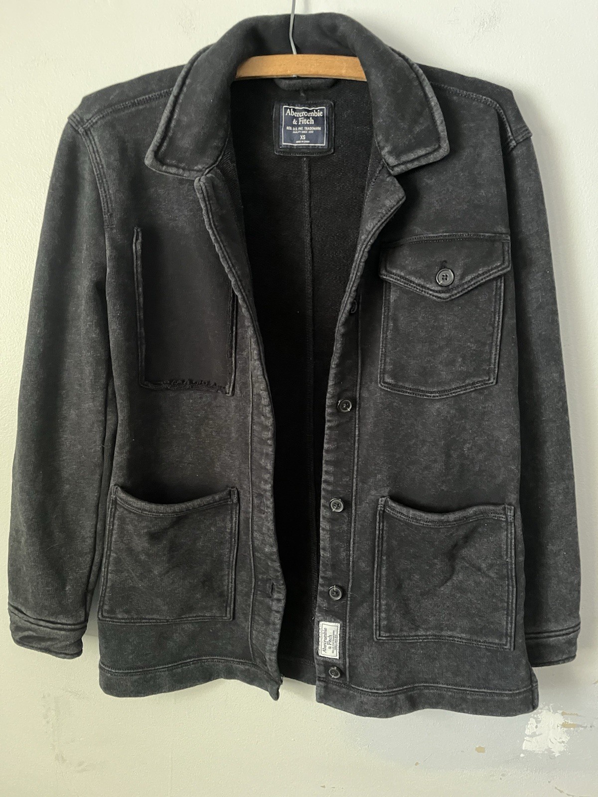 Abercrombie & Fitch Vintage Jacket Y2K Grunge Worn Faded Whimsygoth Goth 90s XS