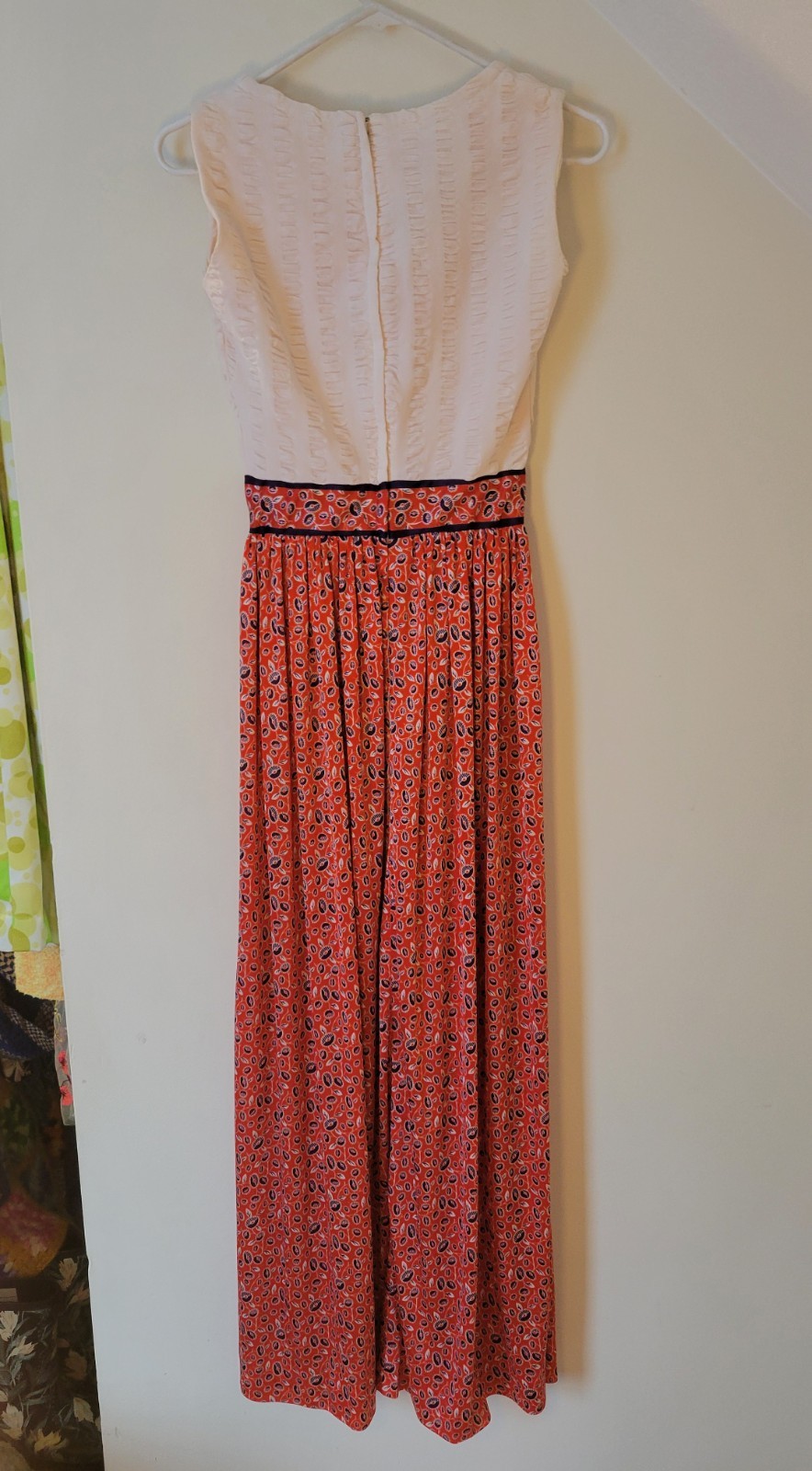 VTG 60’s 70’s Shady Lane Red White & Blue Floral Cottage Dress