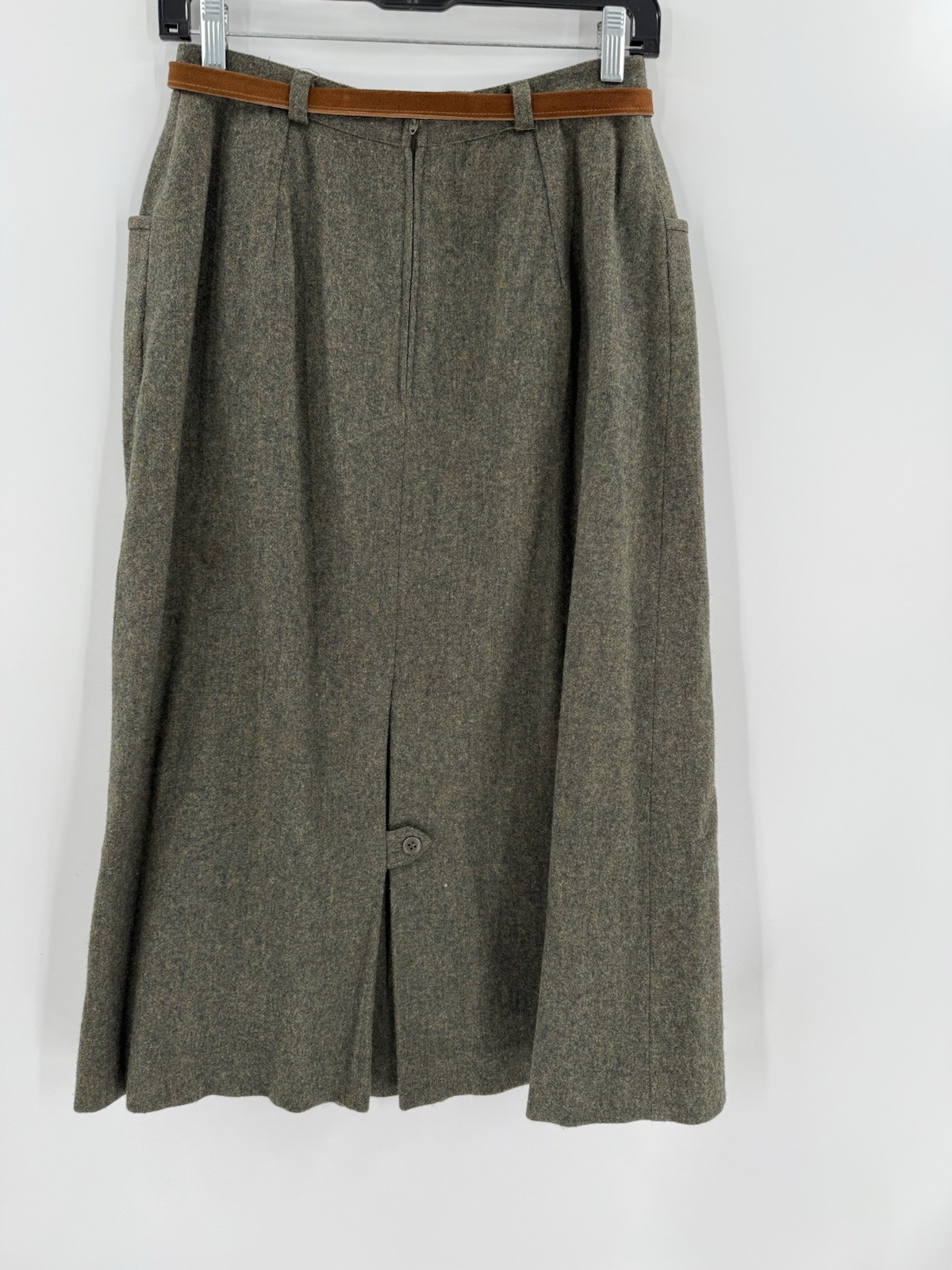 GORGEOUS MINIMALIST VINTAGE John Meyer Green Maxi Pencil Skirt 100% WOOL Size 12