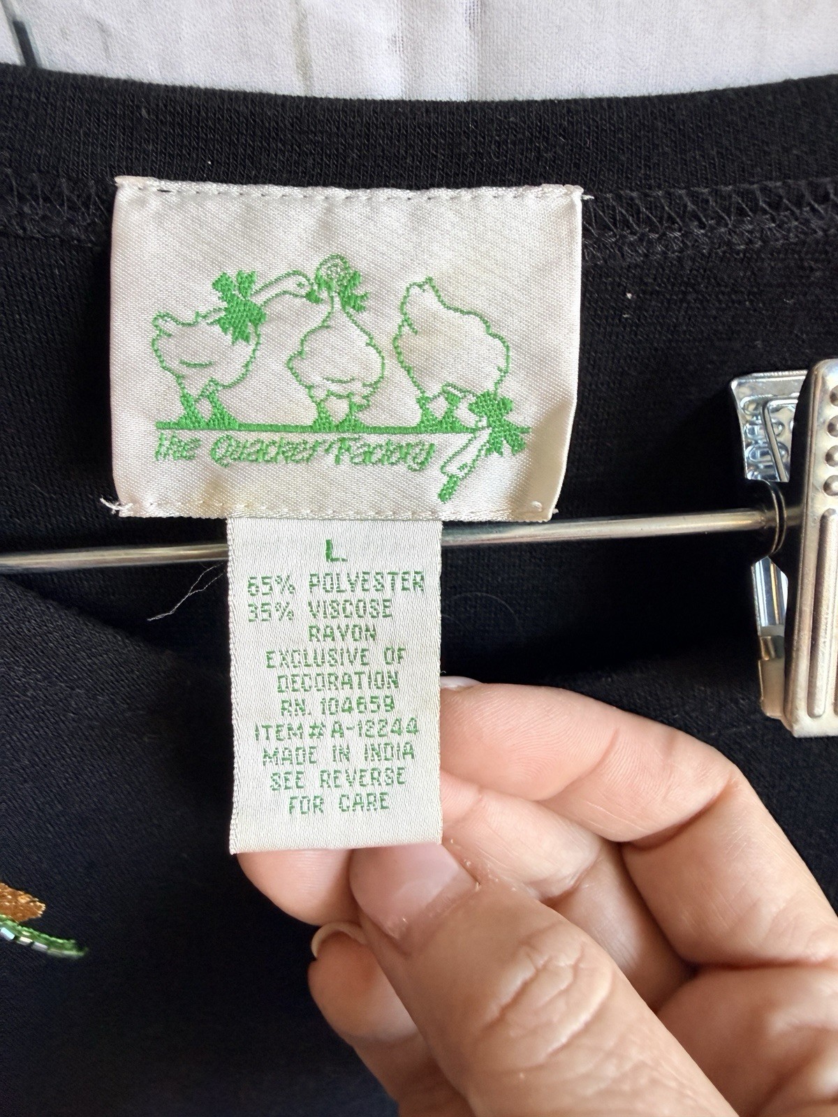 Vintage Quacker Factory Shirt FALL PUMPKIN PATCH EMBROIDERED Teacher Whimsy L