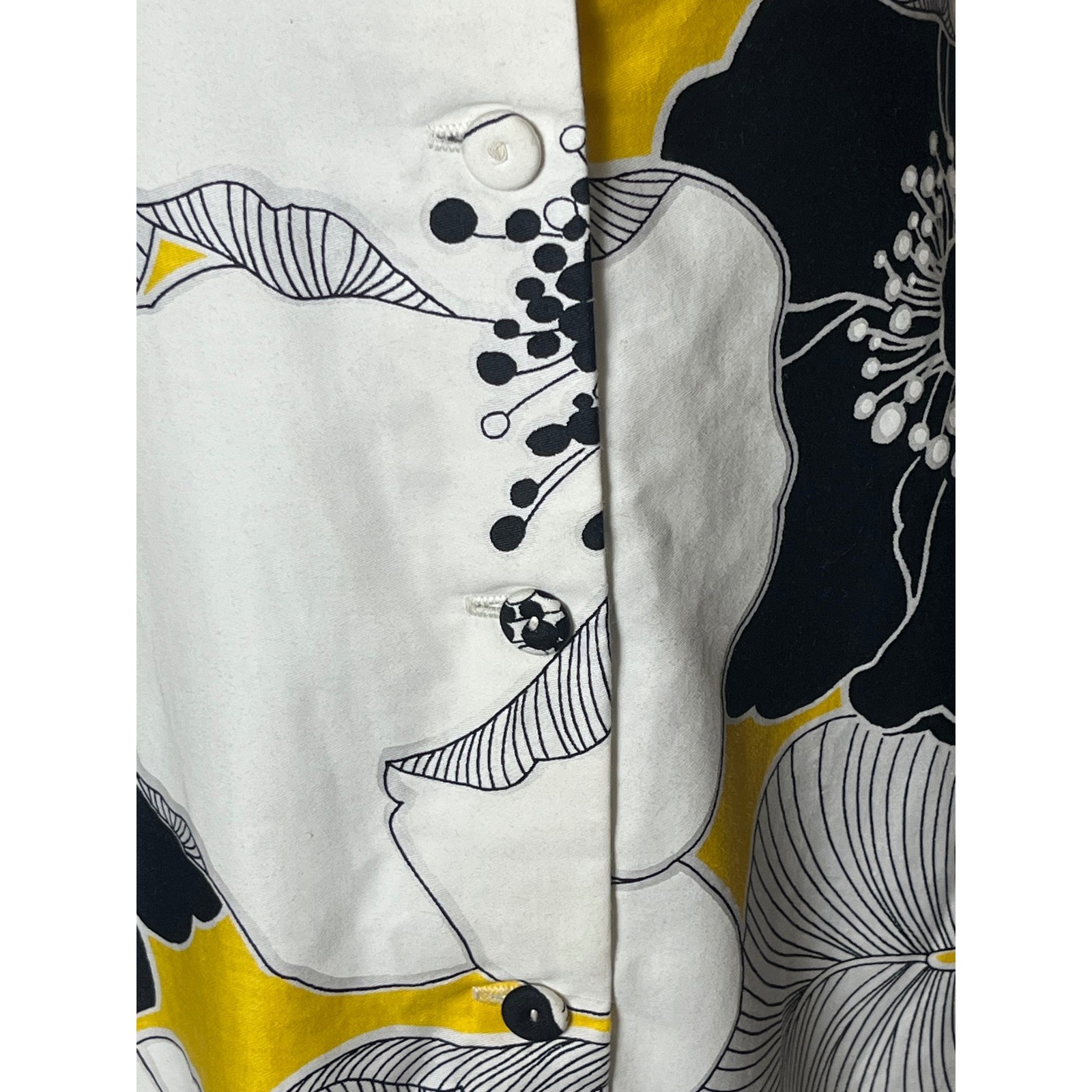 Vintage Sun Fashions Hawaii Floral Dress 12 Halter Button up Blk, yellow white