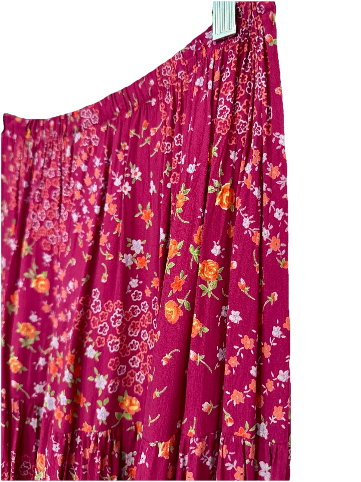 Vtg MyBoyfriendsBack Santa Monica,CA, Floral Skirt.patch Work Pink Ruffles SzM