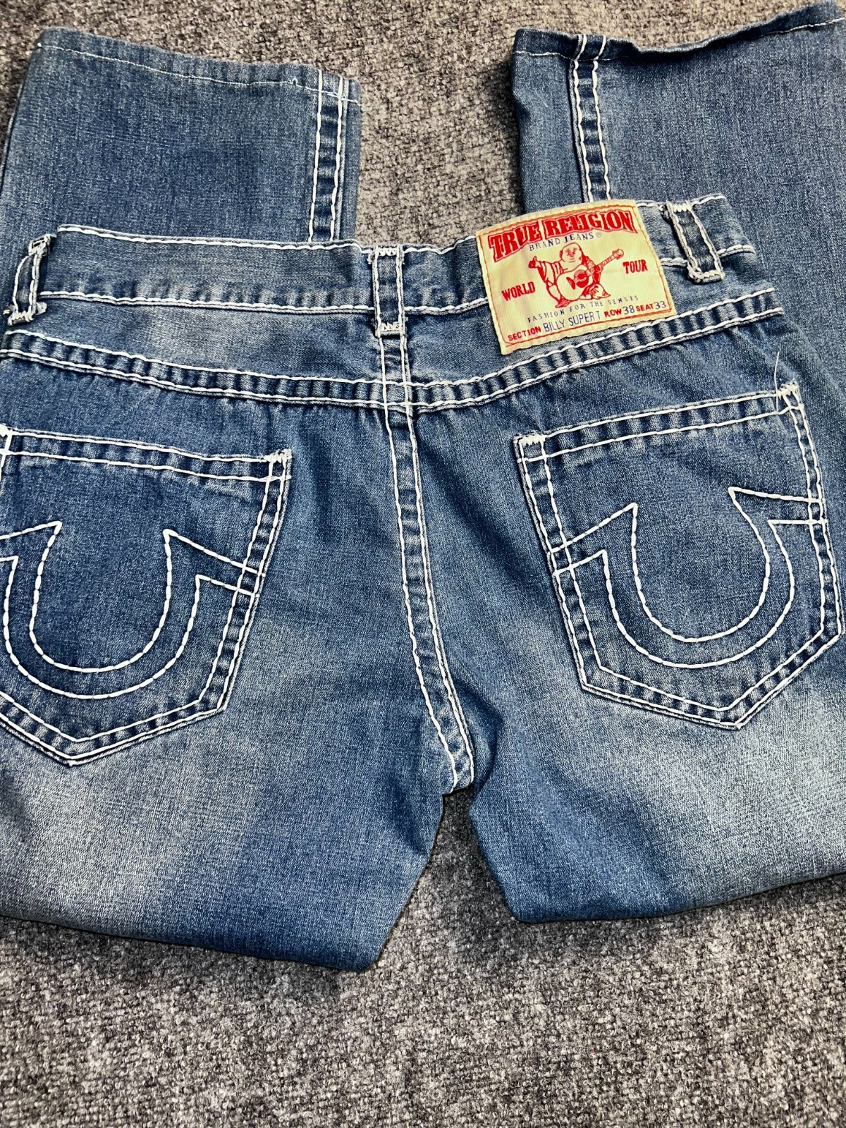 True Religion Billy Super T Jeans Womens 28X30 USA Made Y2K Dark Wash