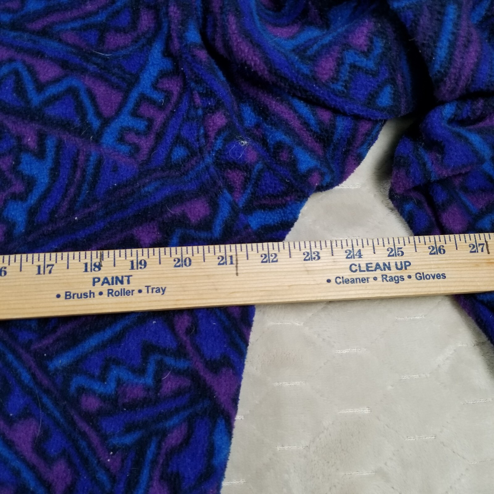 VTG Cindy Roberts Seattle Geometric Aztec Purple Blue Fleece Jacket Sz S 90s