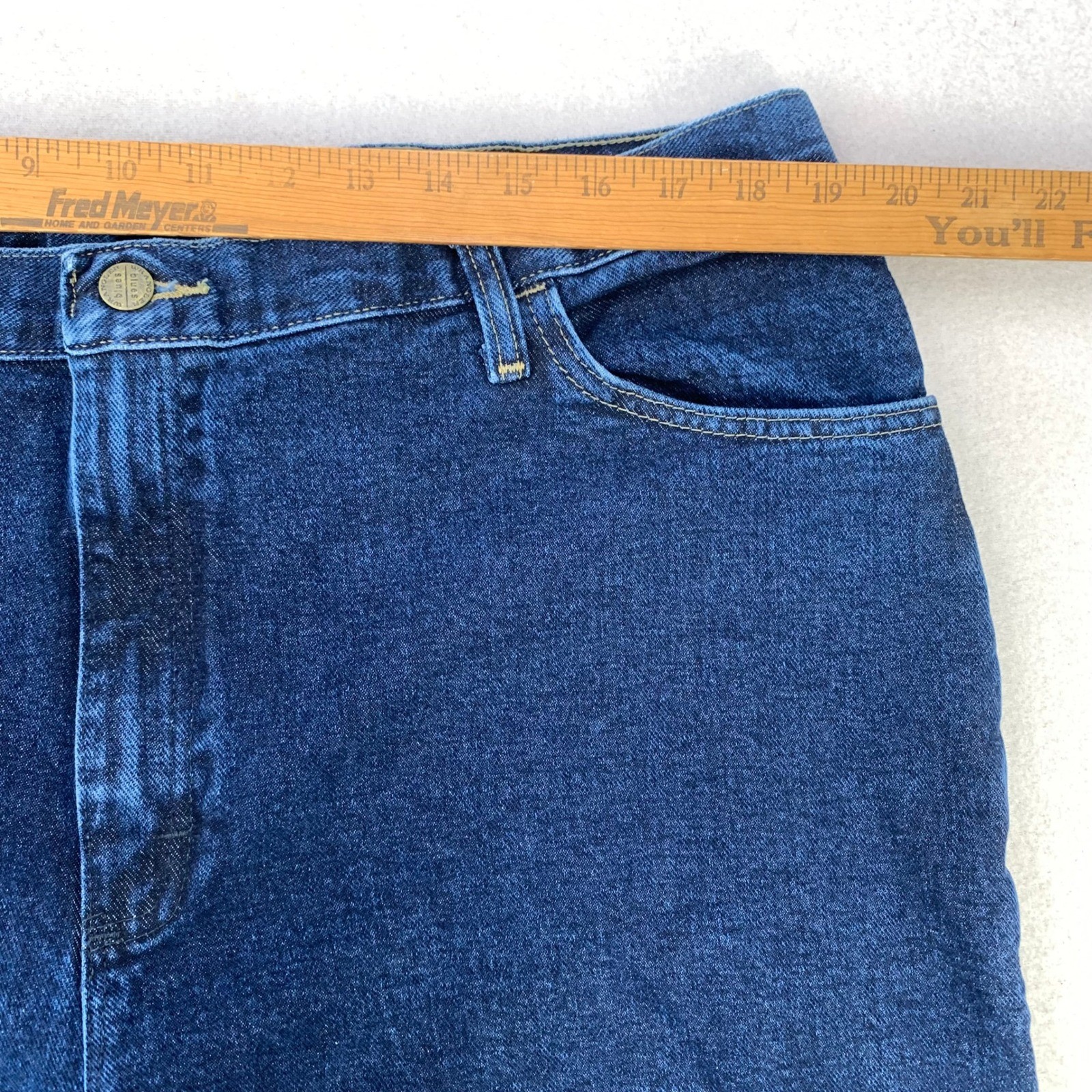 VTG Wrangler Mom Jeans Womens 20 Dark Wash High Rise Straight Leg Western