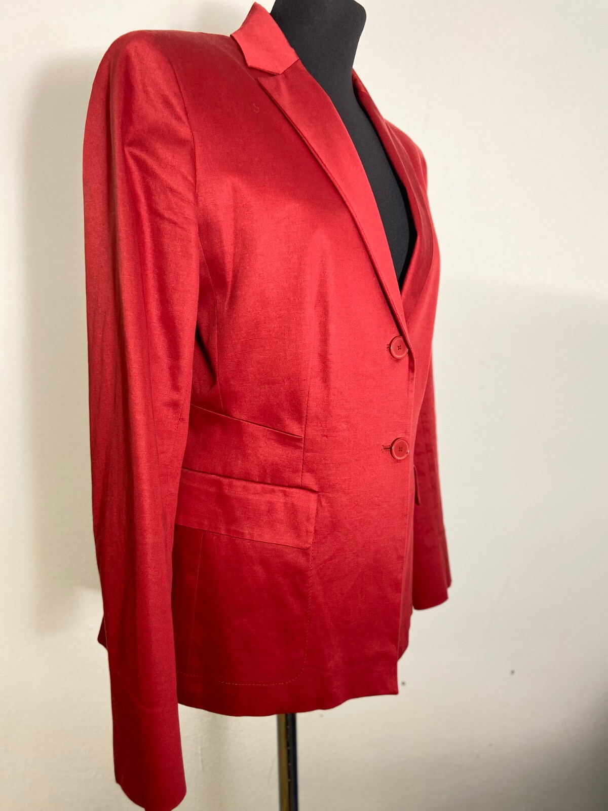 Womens Vintage 90s blazer by Max&Co | Stunning Red cotton and linen Blazer