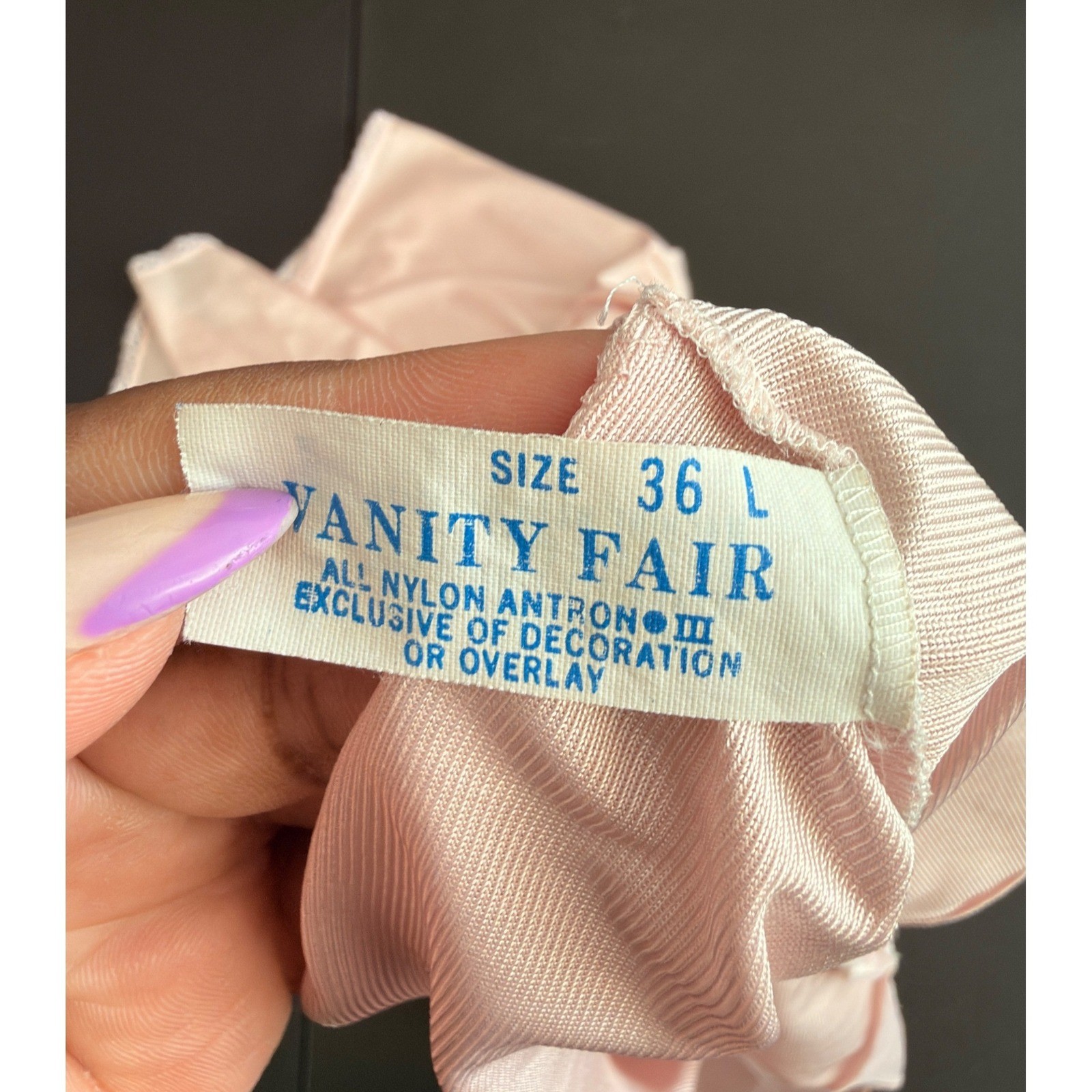 Vanity Fair Vintage Slip Dress Pink Satin Lace Sheer Midi Lounge Loungewear 36L
