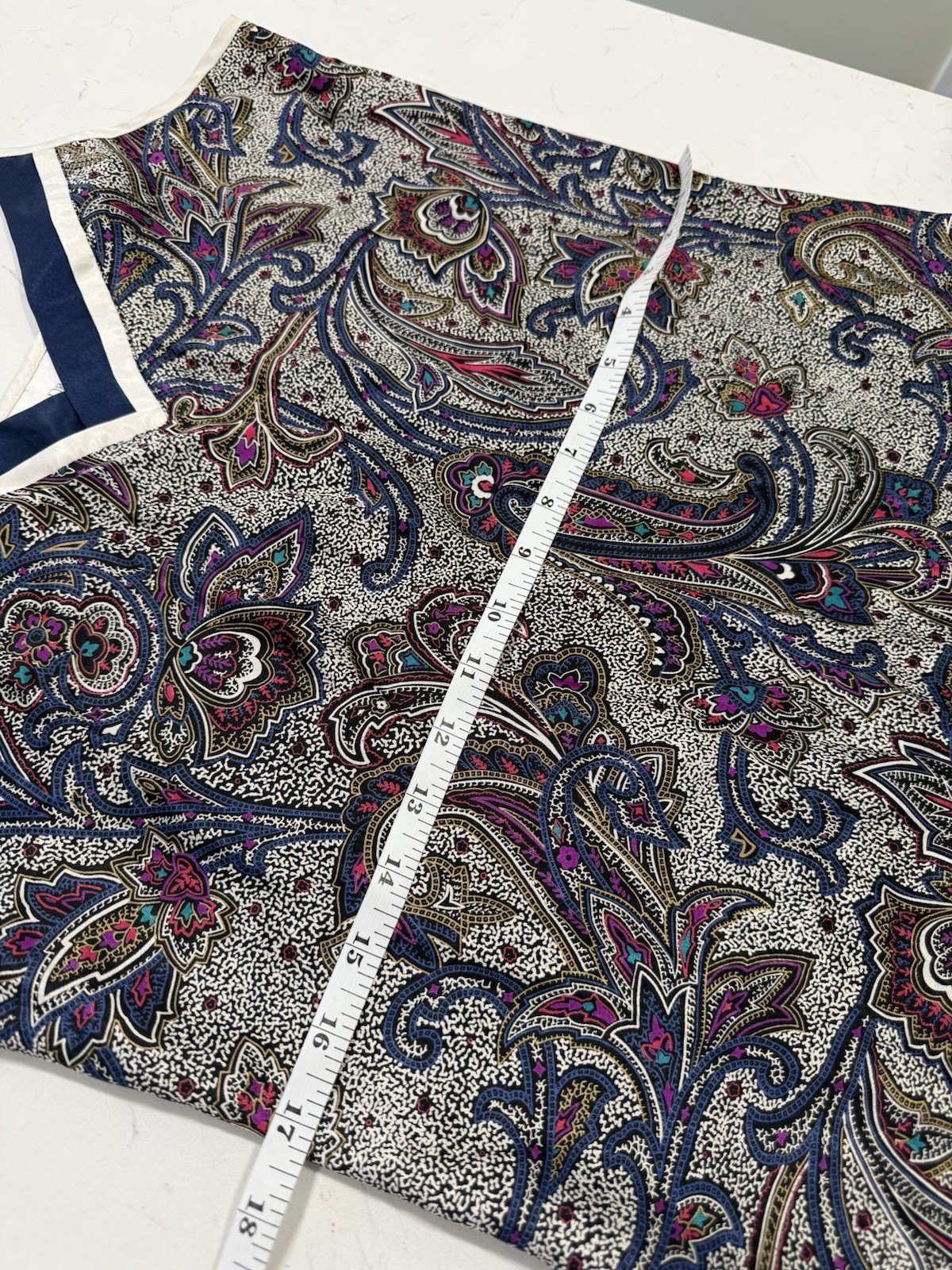 VTG Body Drama Multicolor Bias Cut Paisley Print Mini Opaque Slip Dress Sz large