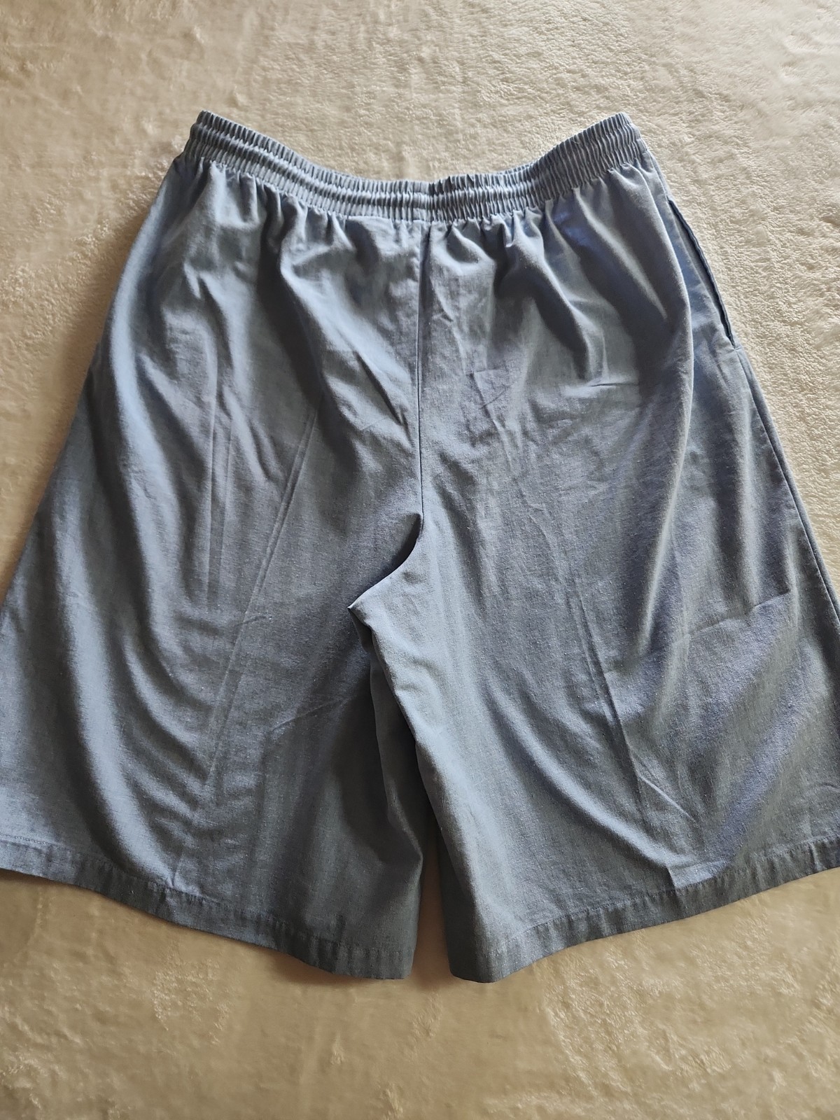 Vintage Classic Elements Culottes Shorts Wide Leg XL Drawstring Blue