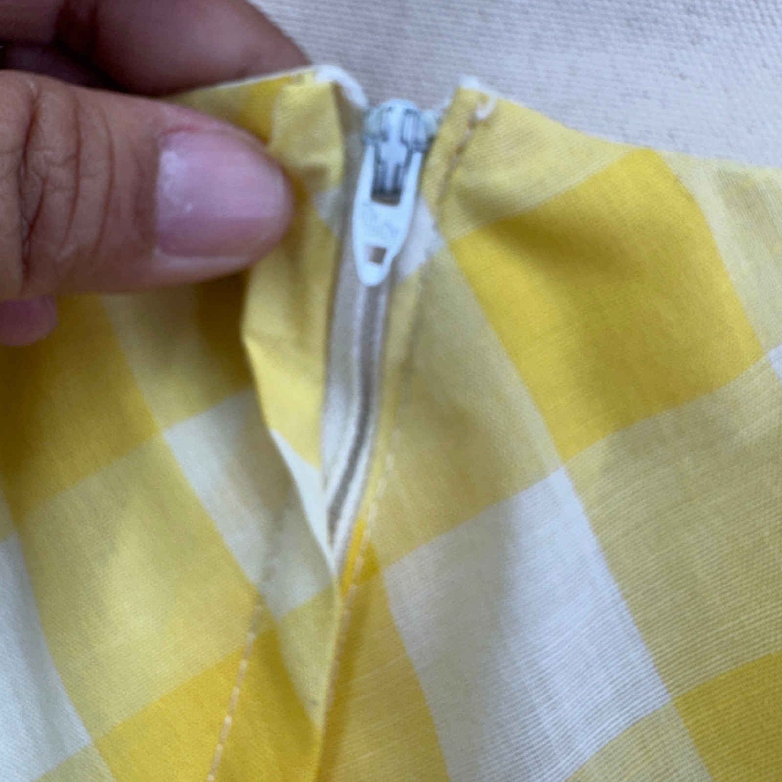Vintage Gingham Maxi Dress Size 9-10 Yellow Plaid Sleeveless Cottagecore Retro