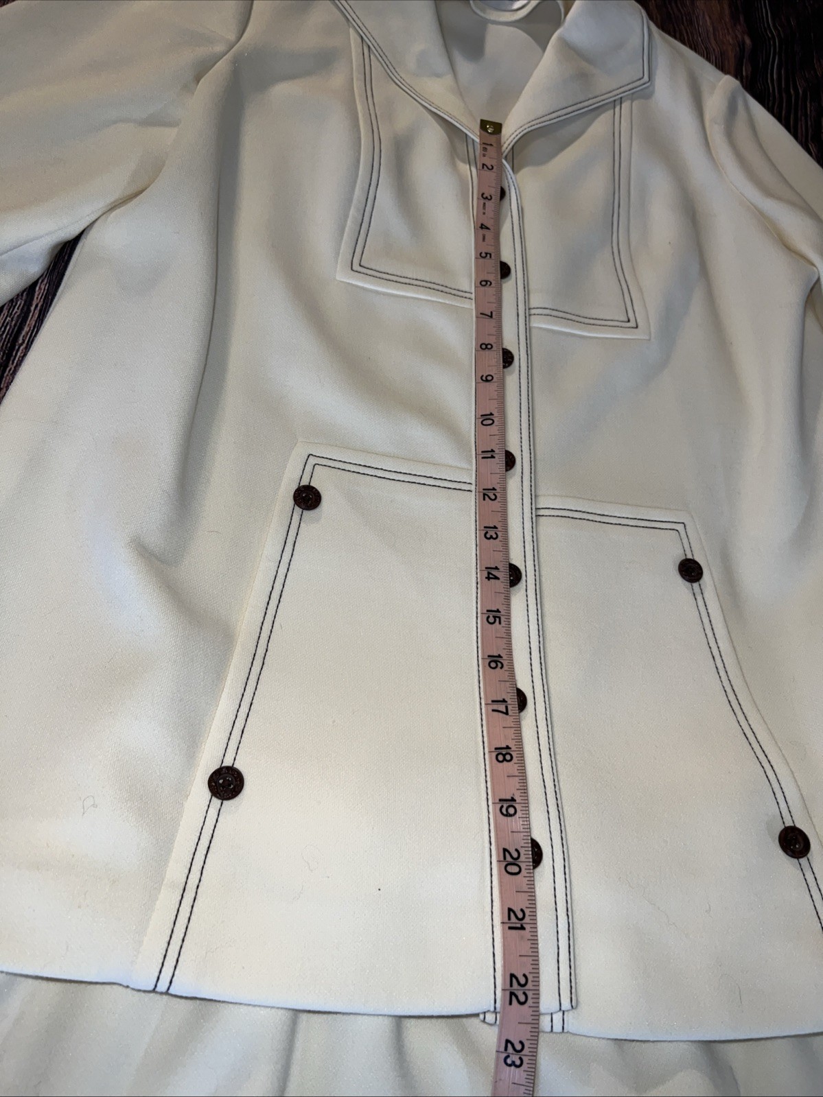 Vintage Custom Tailored By Nardis Of Dallas Blazer Jacket & Skirt Set Cream