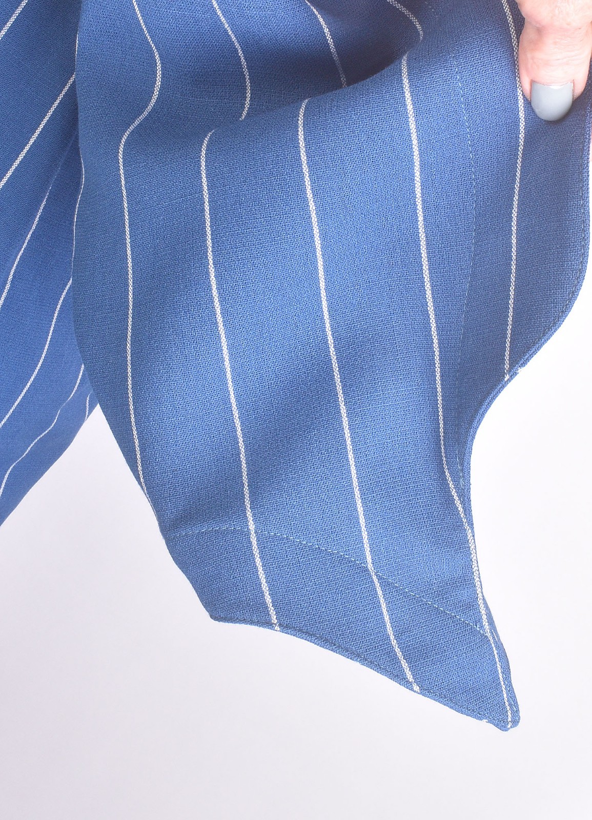Vintage 80s THIERRY MUGLER Pinstriped Asymmetric Avant Garde Jacket Style Dress