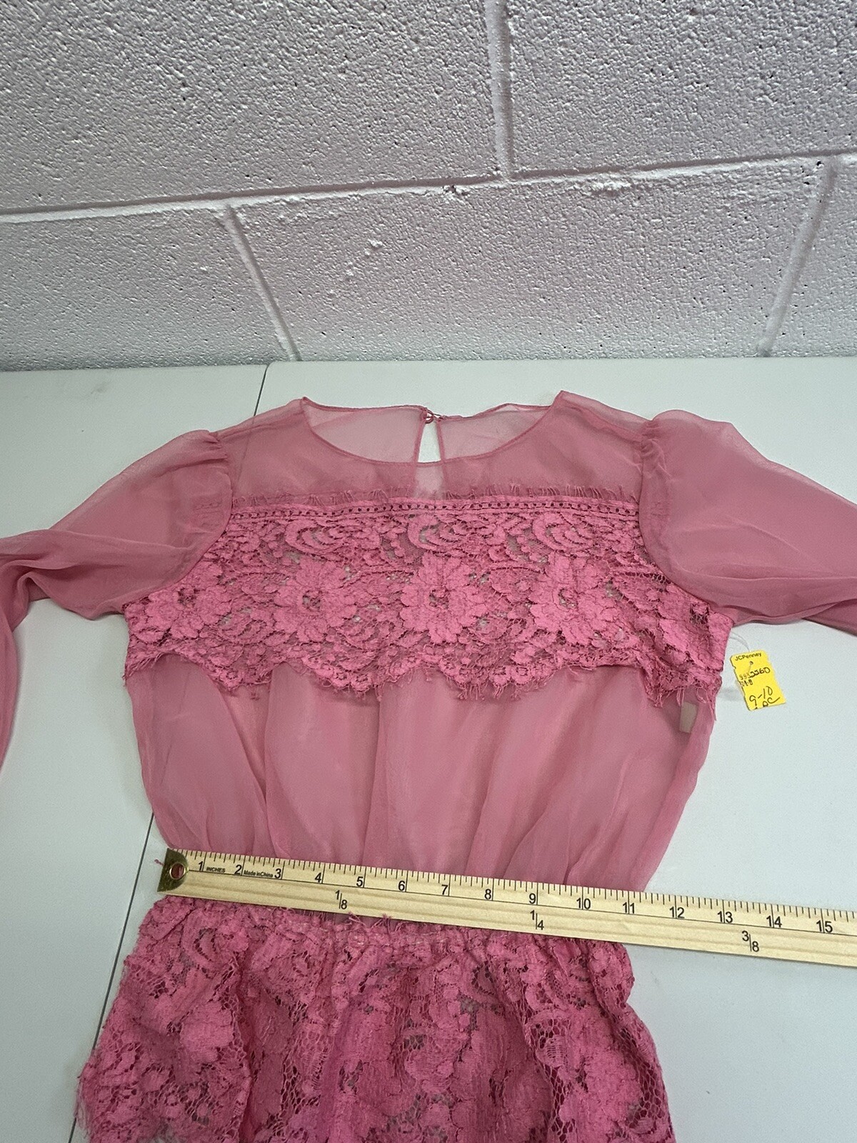 VTG Jc Penney Penny Pink 2 Piece Formal Raw Lace Dress Barbie NWT 80s 9/10 C1