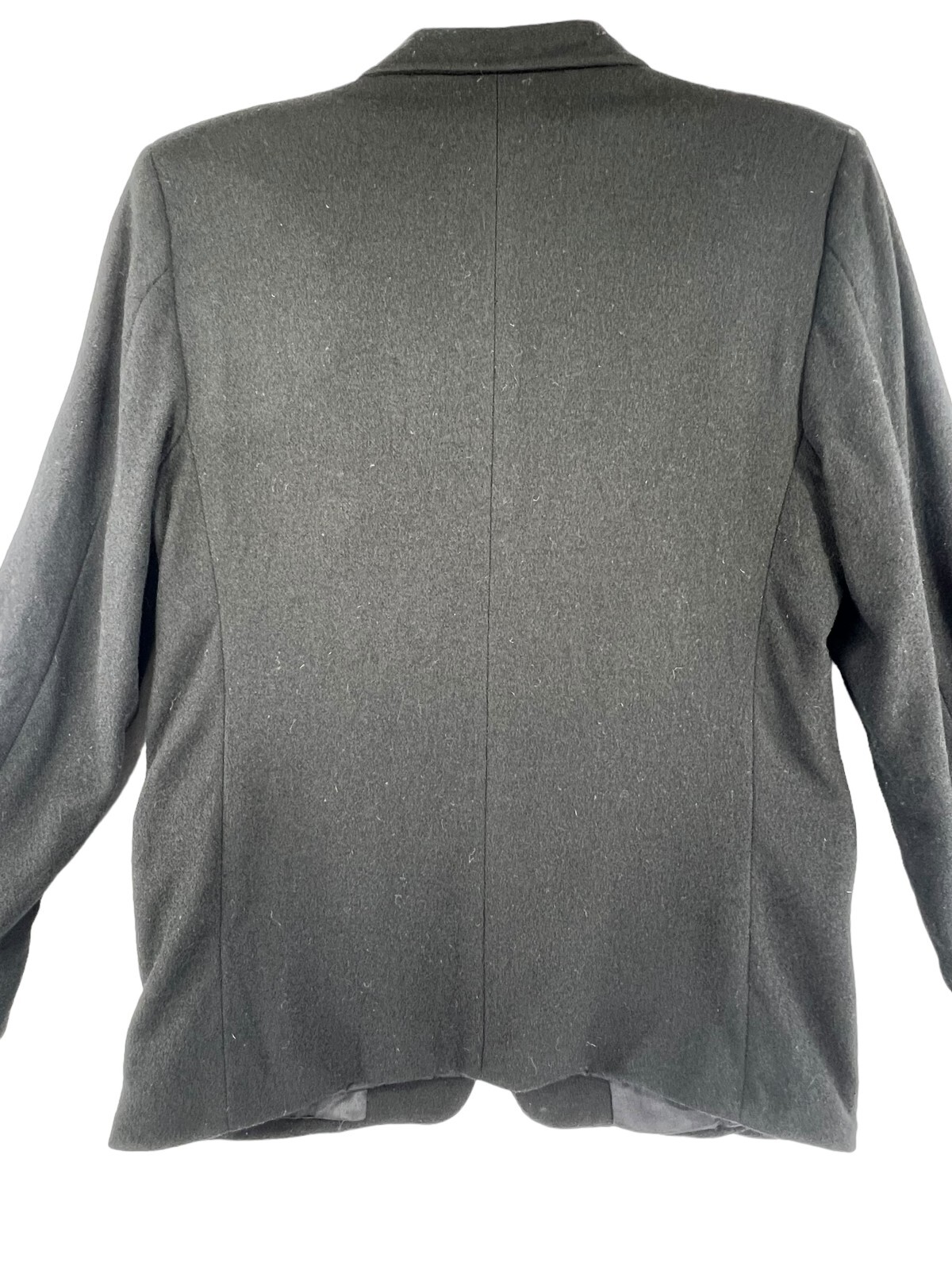 VTG Bretton Place Women Size Blazer Black 3 Pocket Notched Lapel Wool