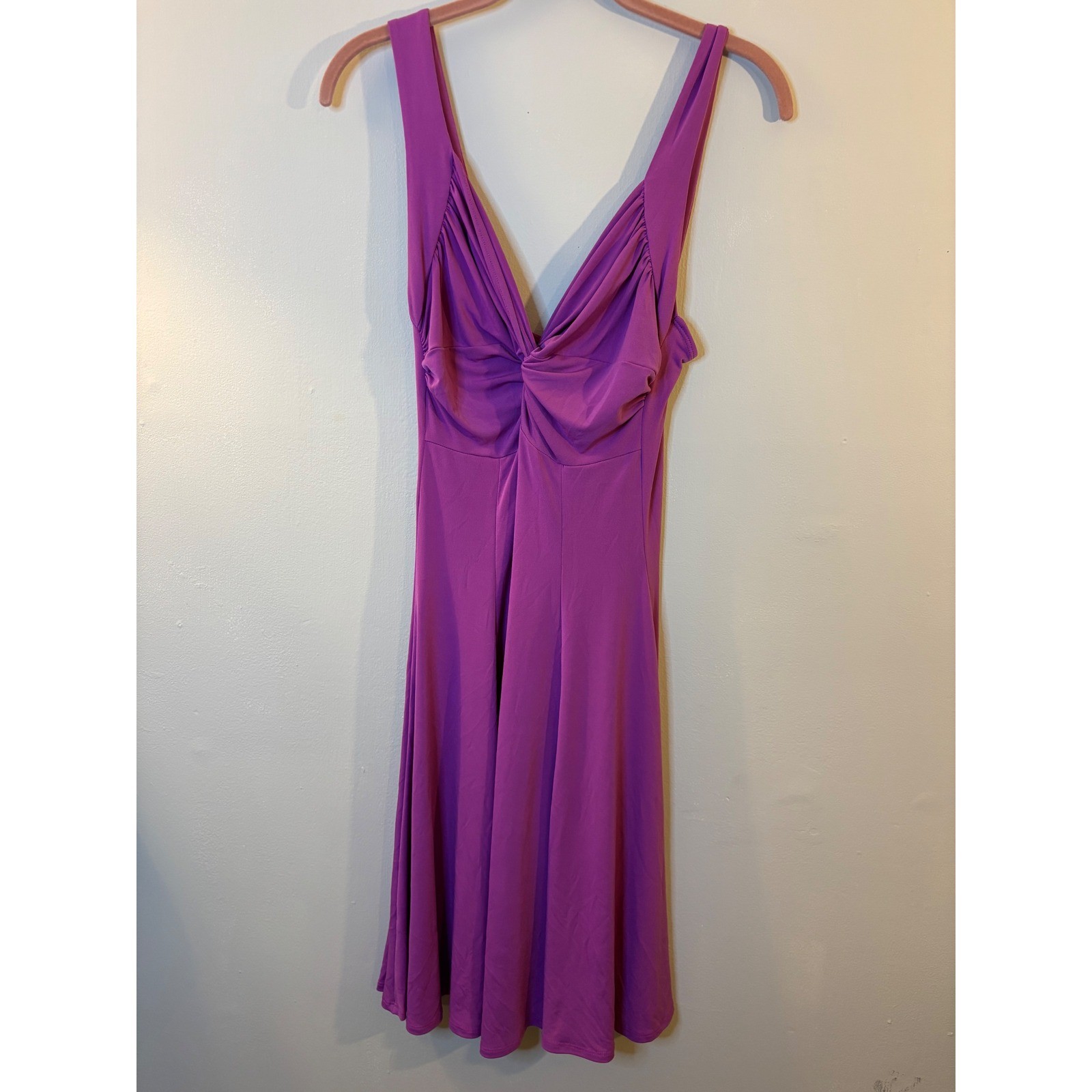 VTG Moda International Magenta Pink Twist Front Dress M Party Disco