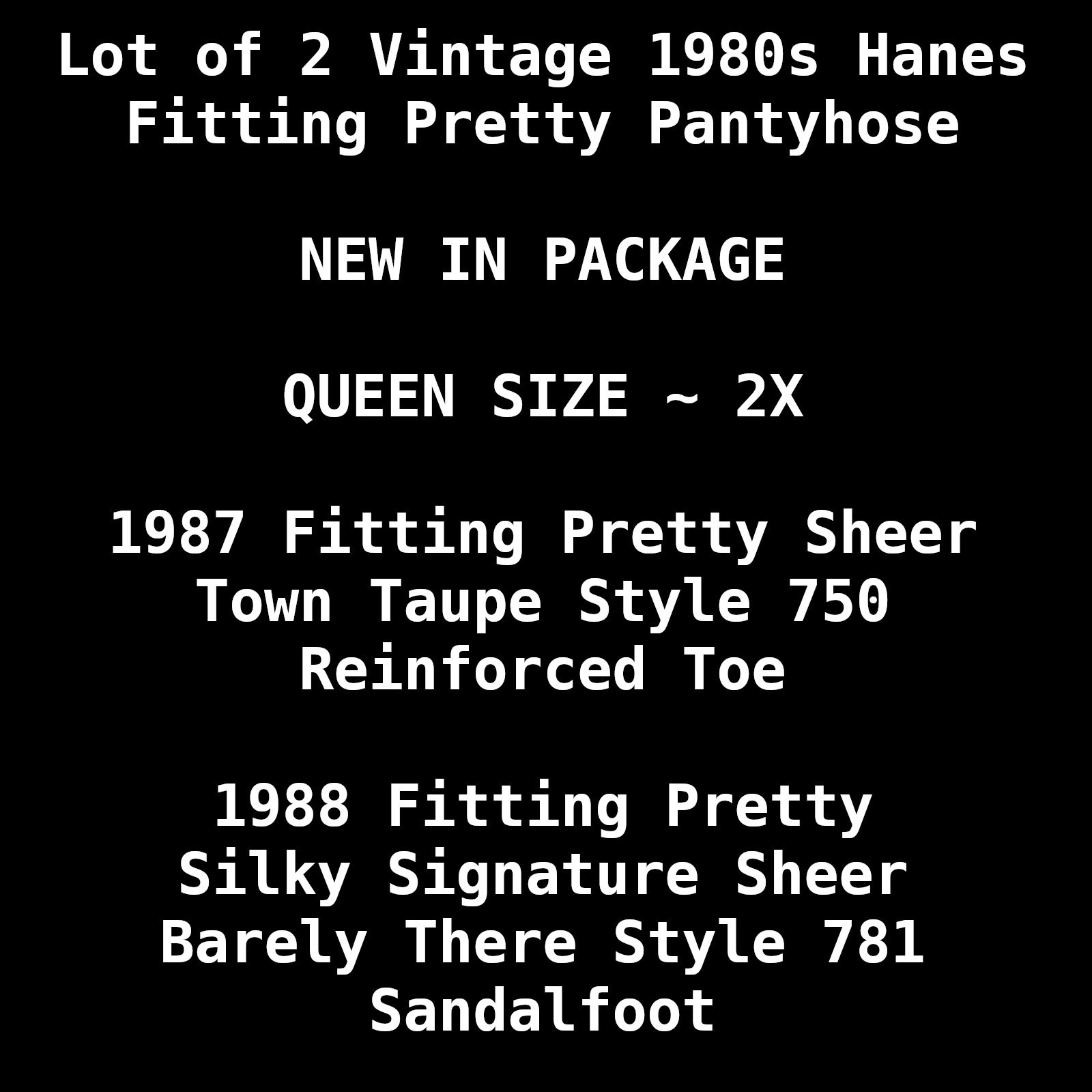 Hanes Fitting Pretty Pantyhose Lot 2 Pairs Vintage QUEEN SIZE 2X Taupe Barely