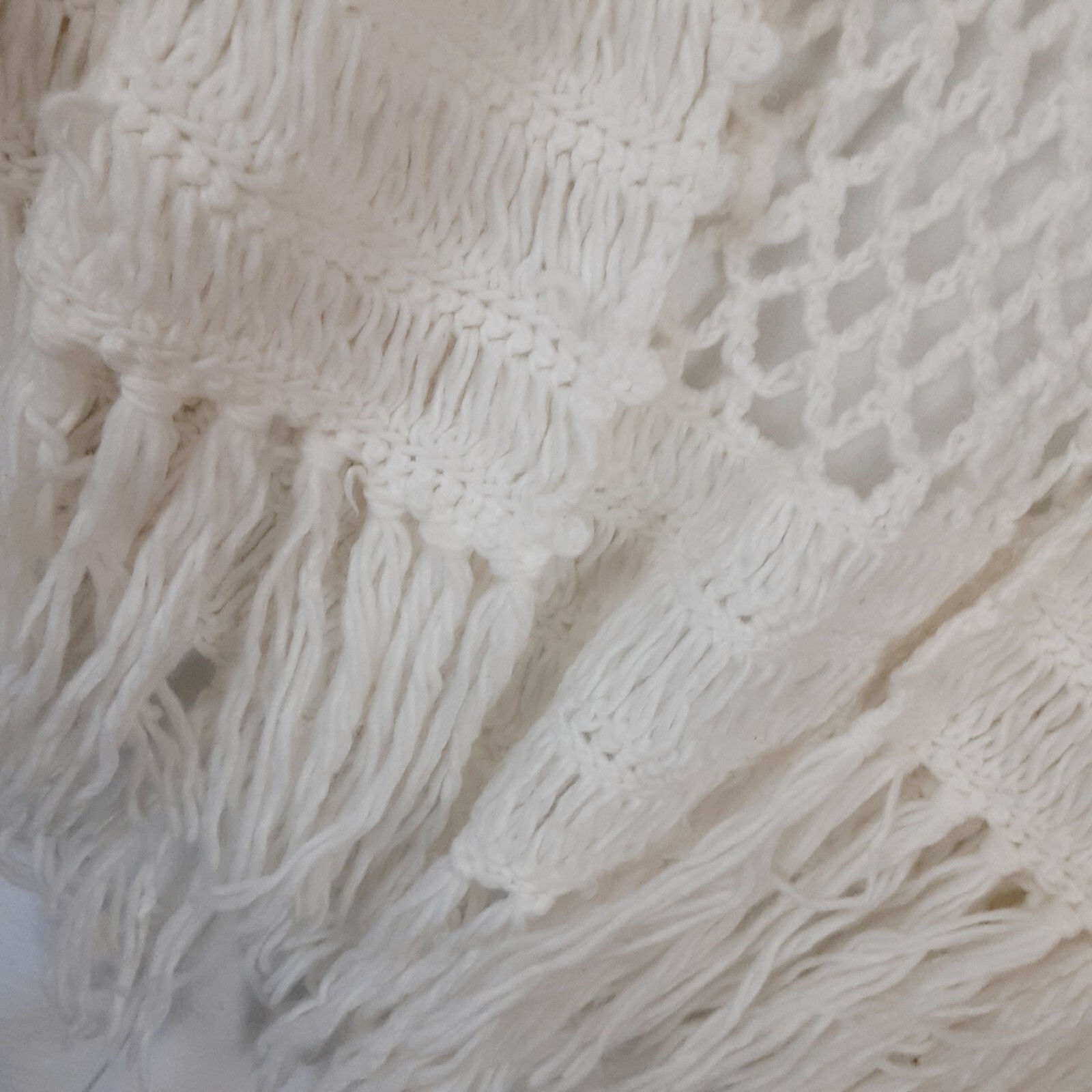 Celebritees by Desco Vintage Hand Crocheted Off White Sweater Shrug