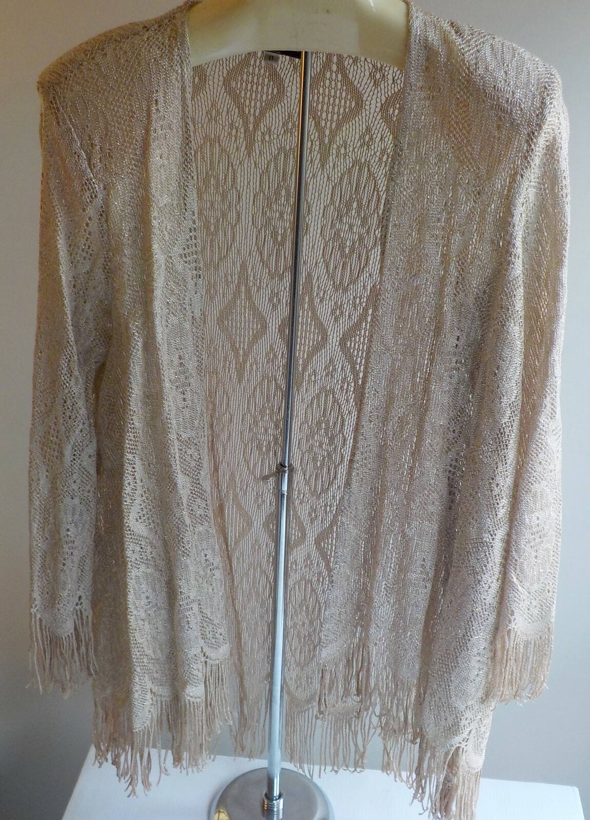 Vintage Onyx Nite dress gold metallic fringe evening occasion SZ 8