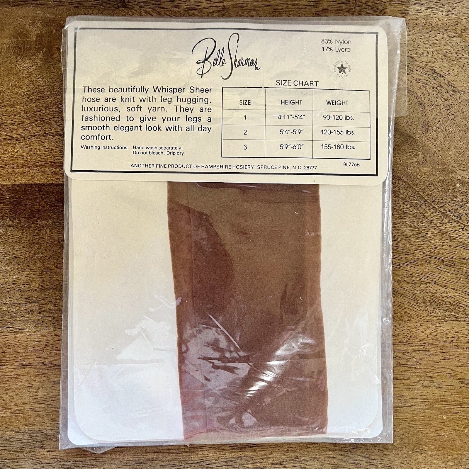 Vintage Belle Sharmeer Pantyhose Lycra Sheer Control Top Suntan Size 2 USA