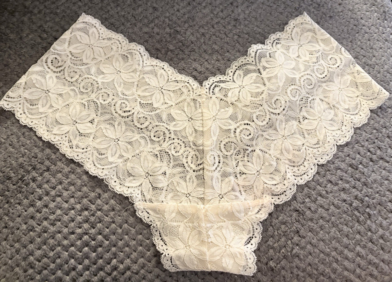 Women’s Vintage Wonderbra Lacy Floral Sheer Panties Briefs Cheeky XL