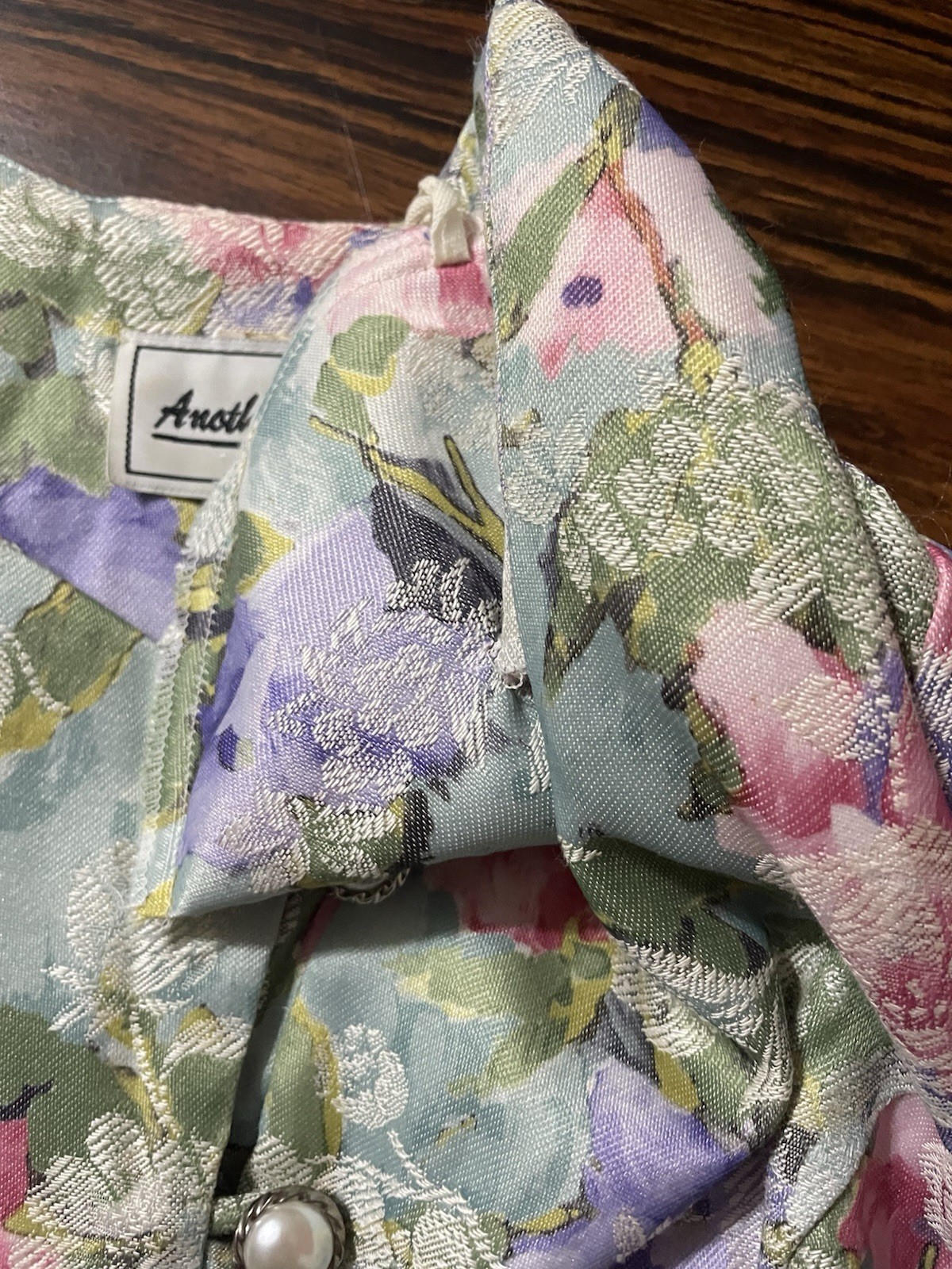 Another Thyme Jacket Size 12 Vintage 1980’s Shoulder Pads Pearl Buttons Bow