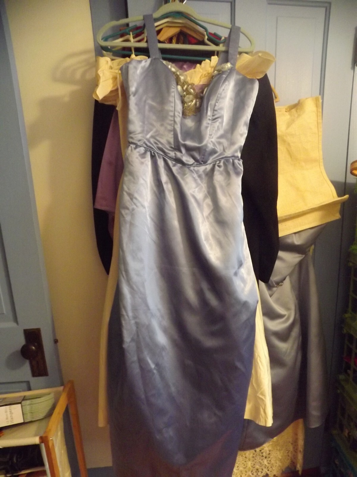 vtg Eve of Milady 80’s purple prom dress FORMAL halloween CORSET STAYS DESIGNER