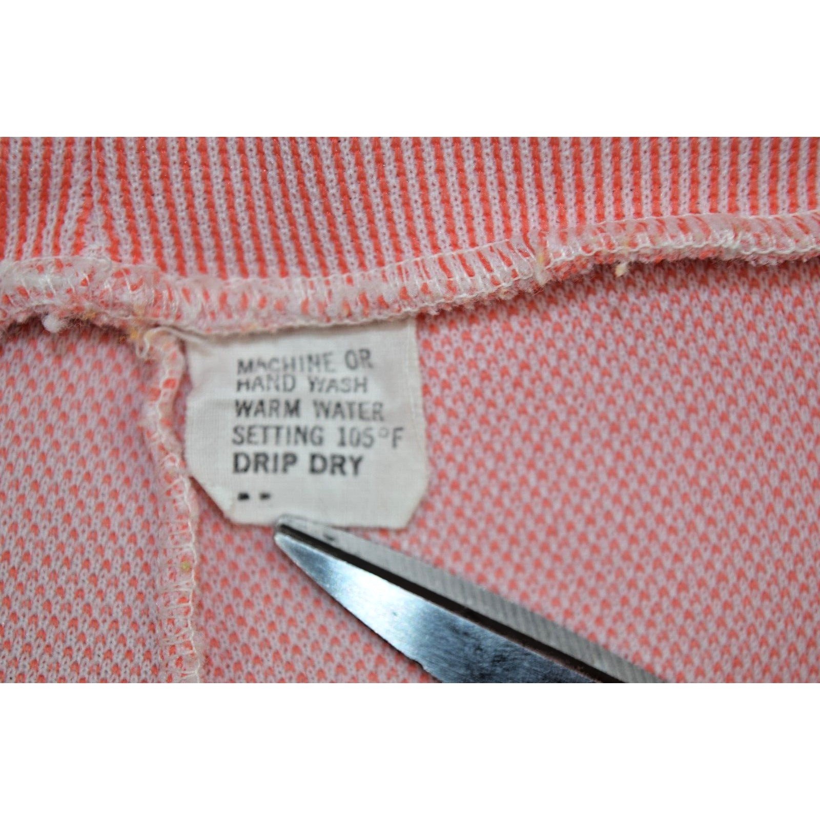 Vintage Top Pants Set Ecco Bay Size S 70s Red White Candy Stripe Polyester