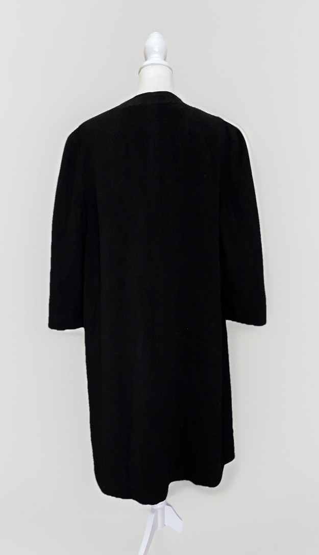 Vtg. J.J. O’Donnell 100% Cashmere Opera 1950s Black Coat Silk Line Sz XL Custom