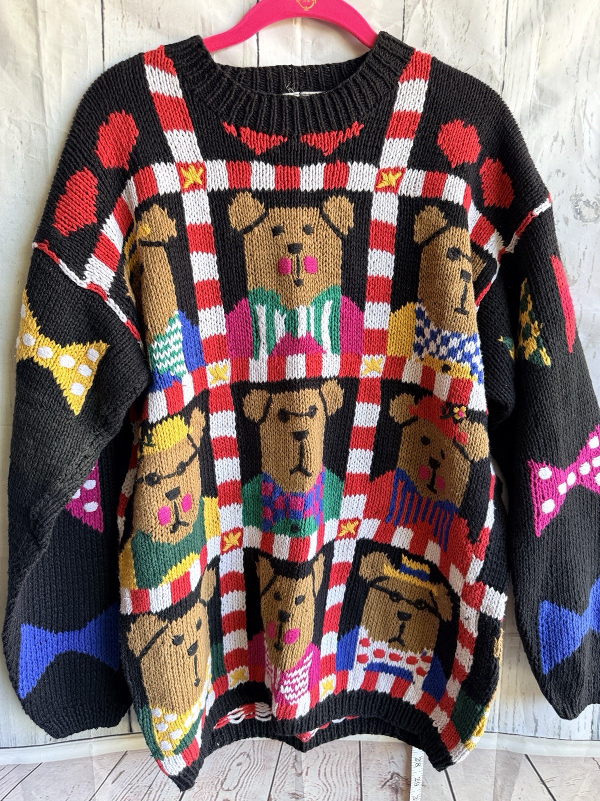 Vintage 80s-90’s Teddy Bear Sweater Grannycore Grandma Teacher Whimsy L