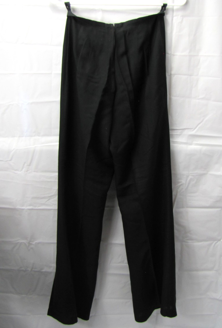 JOSEPH MAGNIN 1960’s Vintage Black Pantsuit Tunic Top + Pants Rayon 26″ Waist