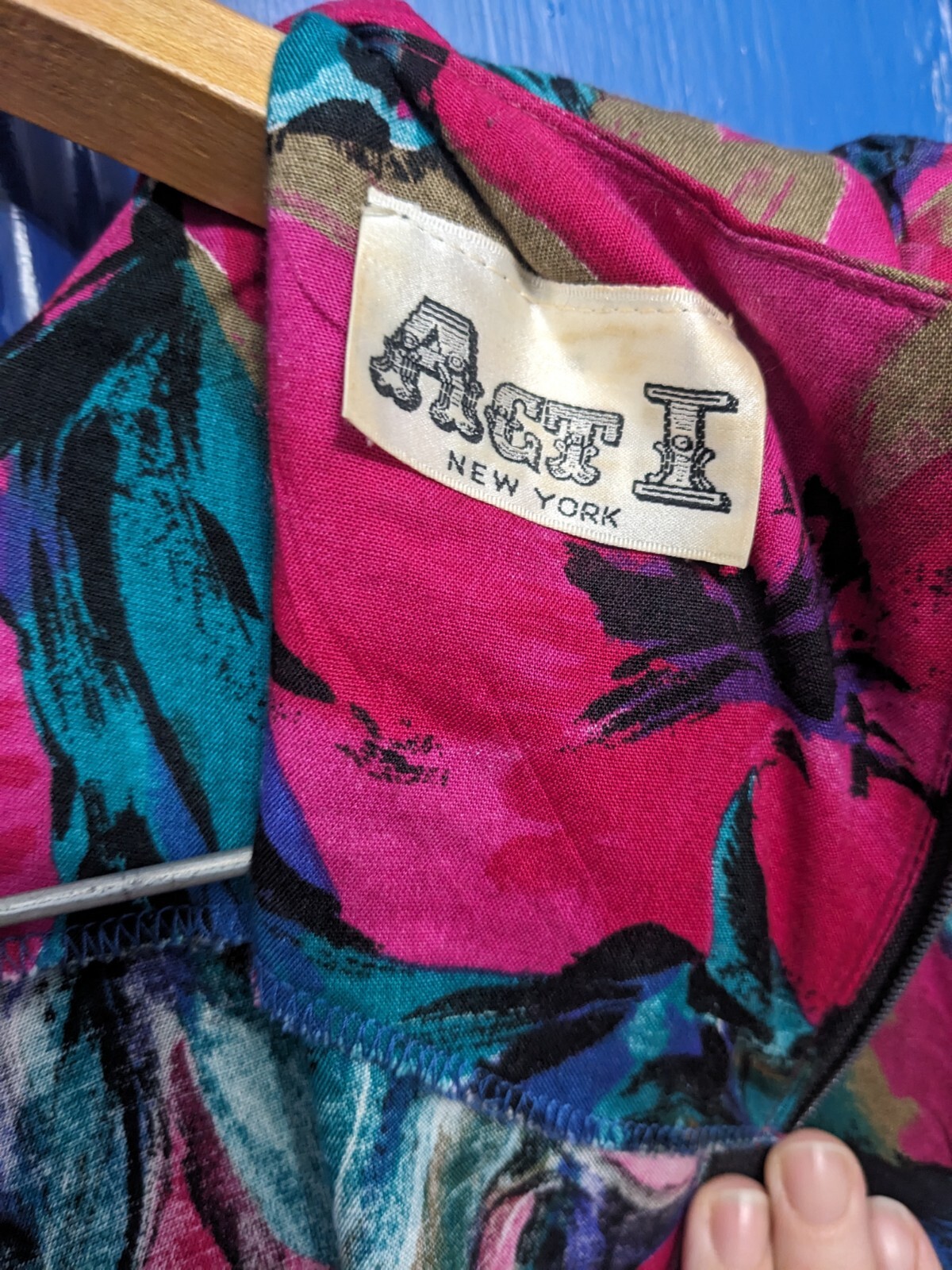 *Vintage Act 1 New York*Faux Wrap Around Dress*Size 12*Suede*Colorful