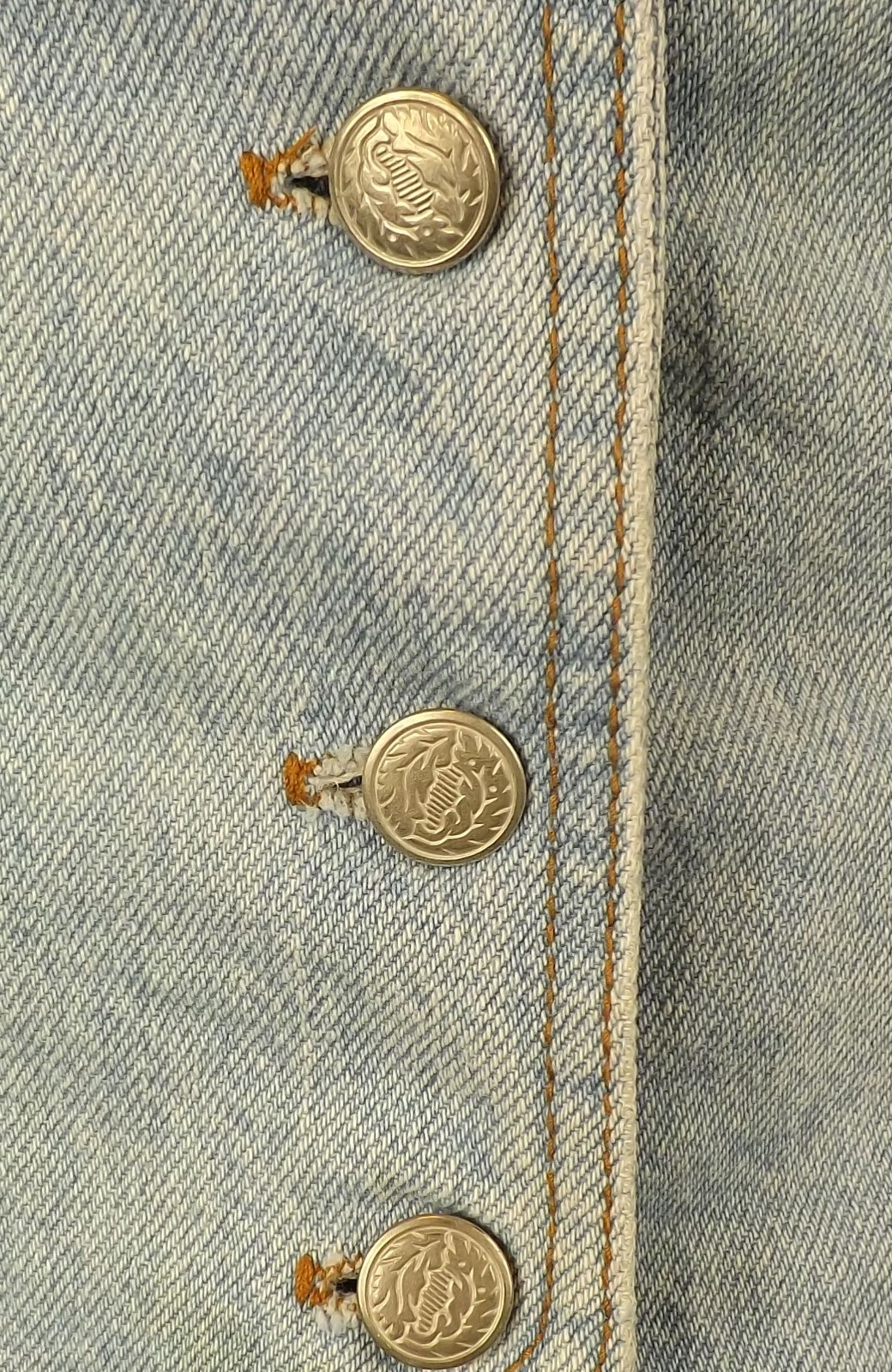 California Concepts Button Front Denim Vest Fitted Vintage Sz S+? Floral Ruffle
