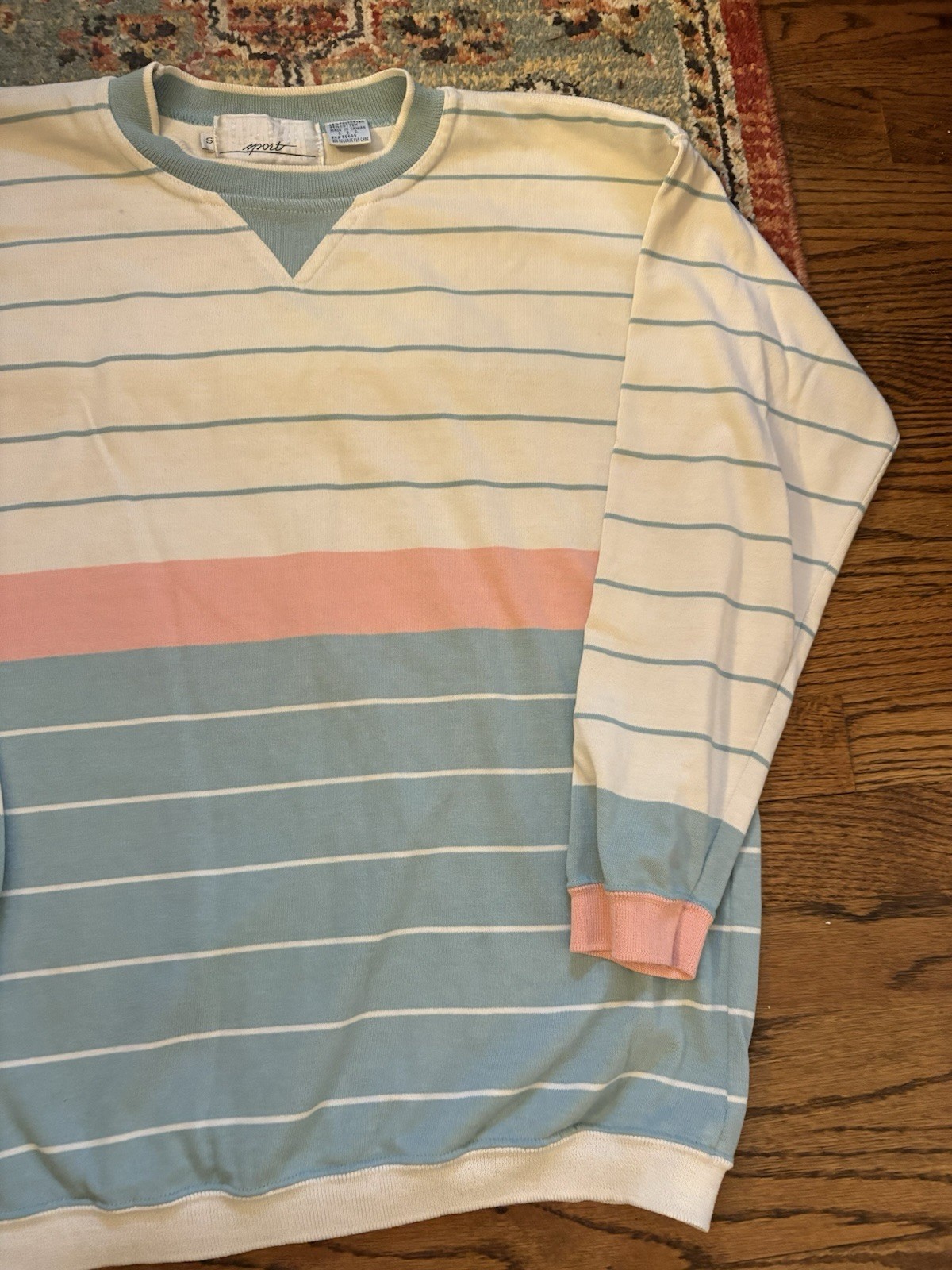 Vintage 80s/90s Knit Pastel Athleisure Women’s Sweater Size Small
