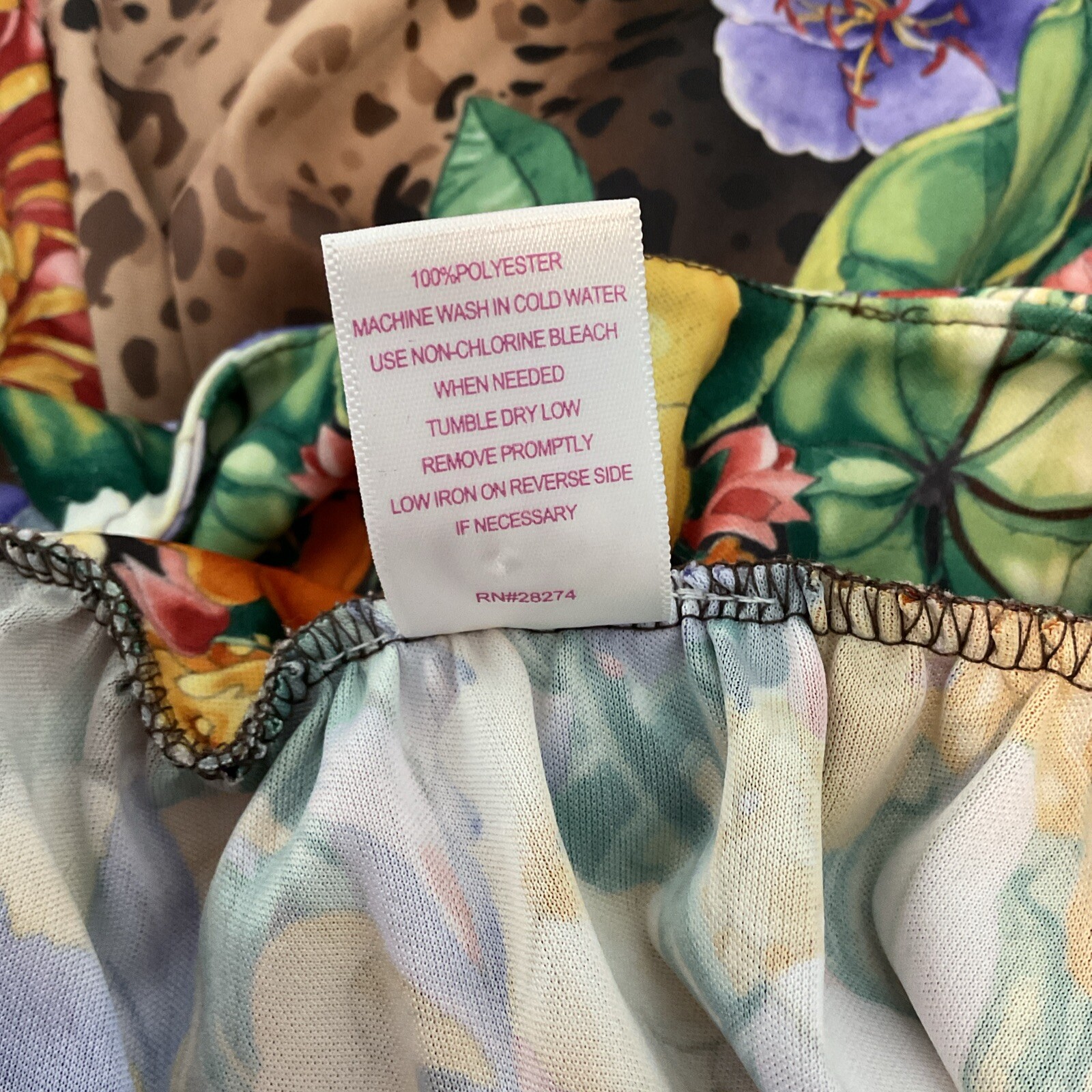 VTG Animal Print Plant Mom Floral Muumuu Caftan Monstera Plus Robe Psychedelic