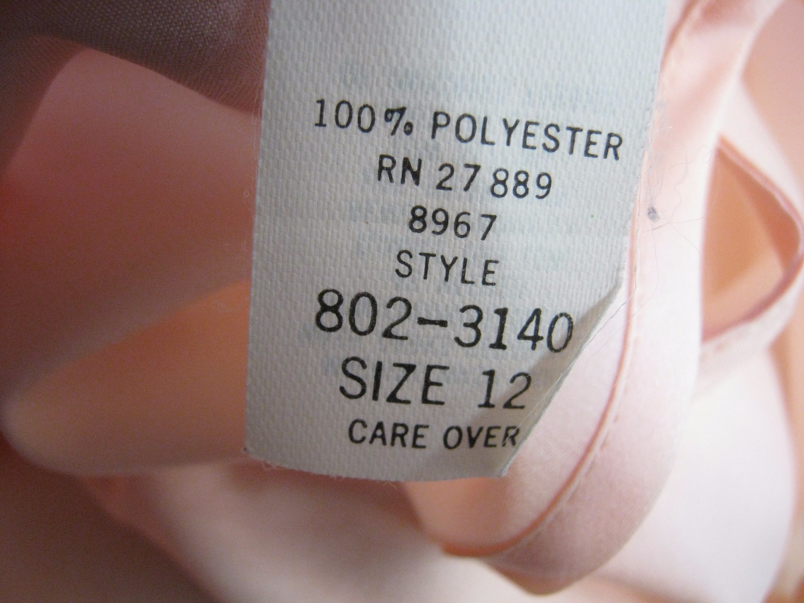 Vintage Alicia Blouse Size 12 Sheer Peach Collarless Career Shell Top