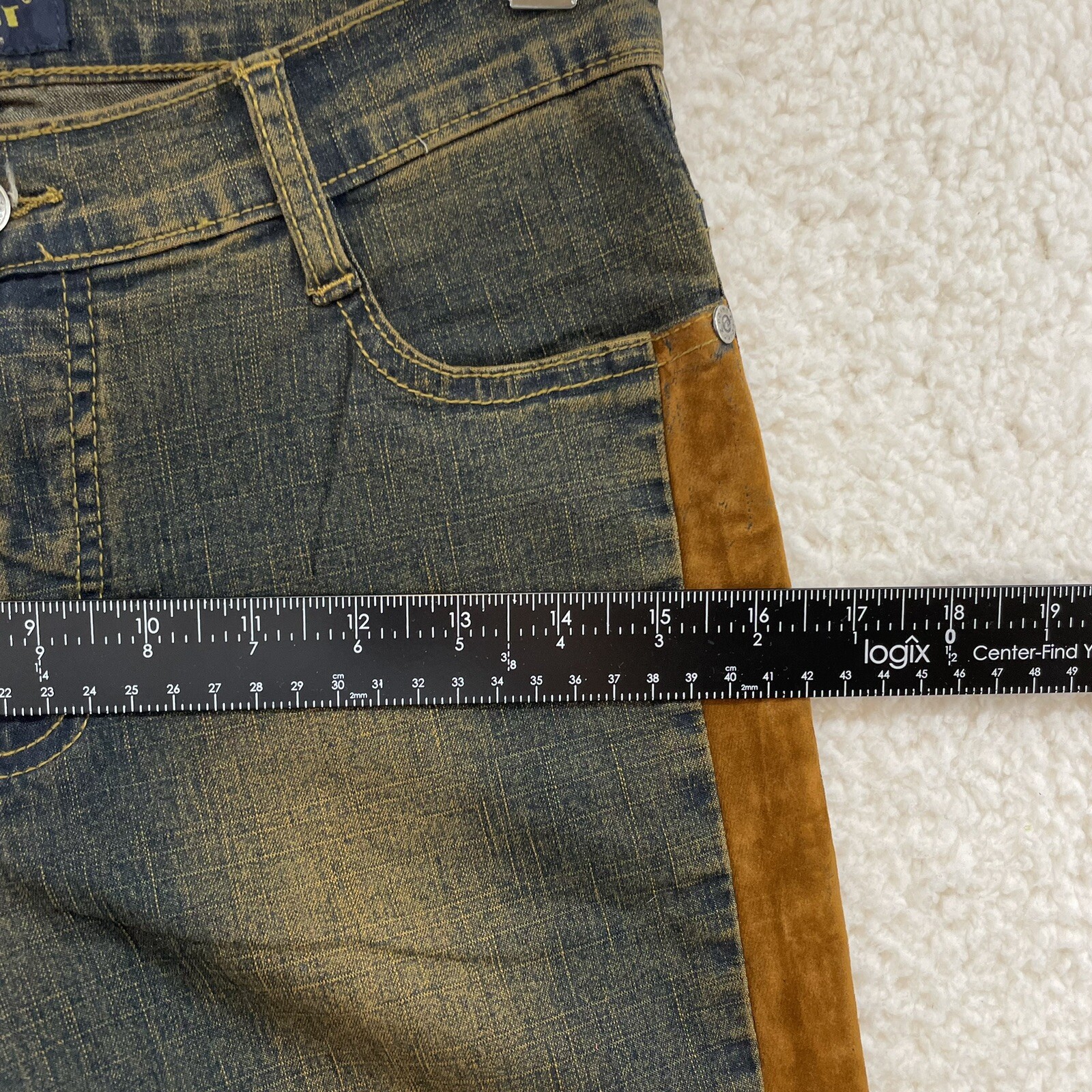 NEW DEADSTOCK Y2K Vintage Jeans 2 25 Long Tall Low Rise Flare Star Burnout