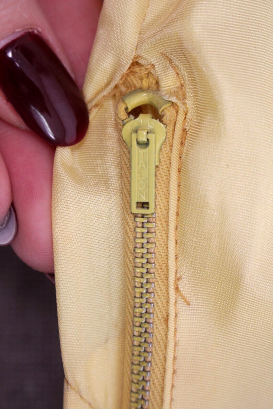 Vtg Women’s 40s Light Yellow Formal Gown 1940s Sz S/M Ball Gown Prom Dress