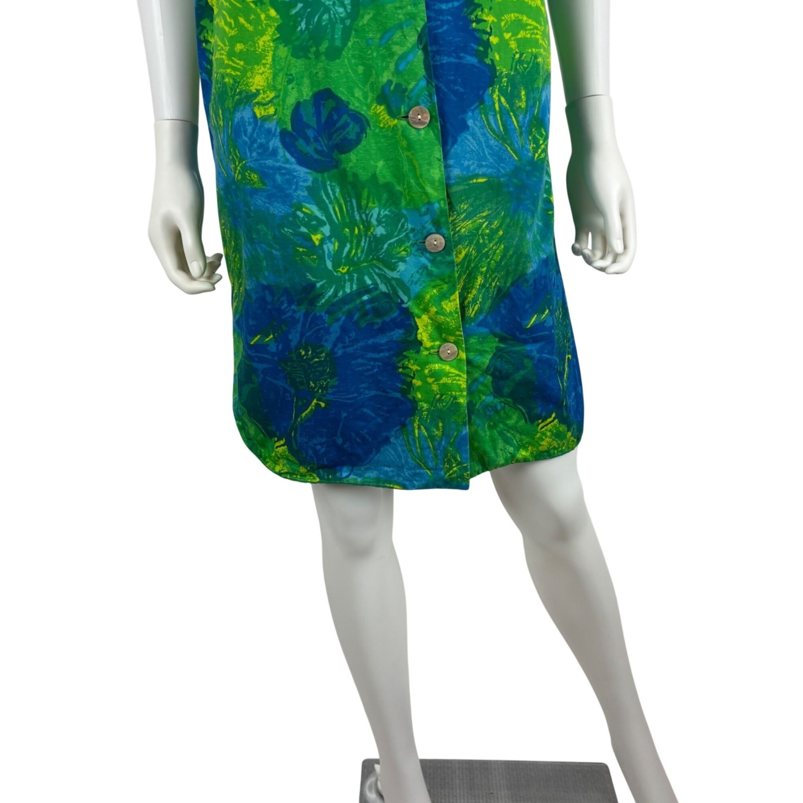 Vintage 50s Hawaiian Honeymoon Set Blue Green His & Hers Matching Dress Shirt