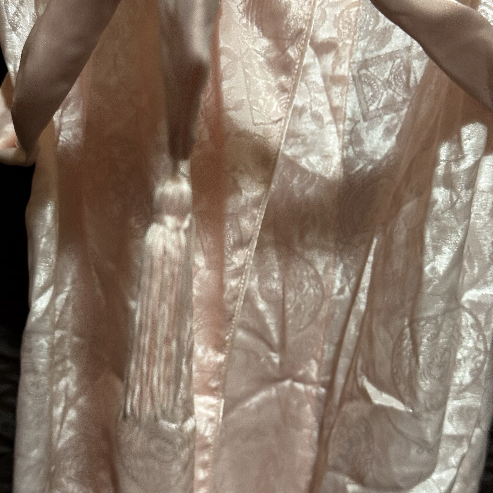 Victoria Secret Pink Robe Liquid Satin Women’s Petite Small Floral Vintage 1990s