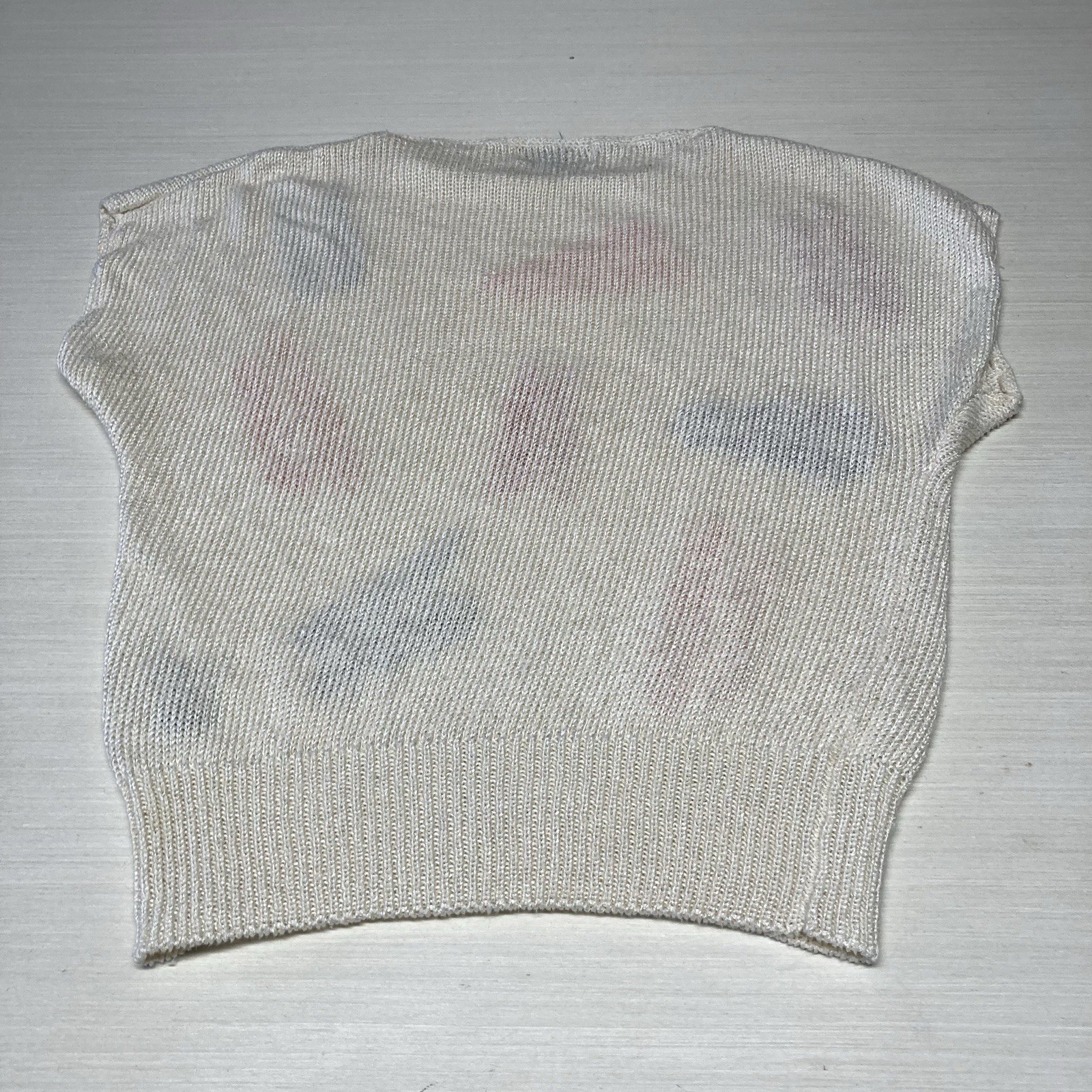 Stirling Cooper Vintage 80’s Cream Multi Color Sleeveless Sweater Women’s Small