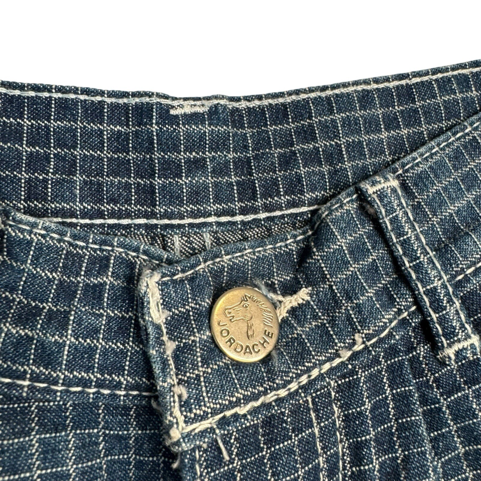Vintage Jordache Jeans Grid High Rise Tapered Leg Juniors 12/28 Actual 26”x29”