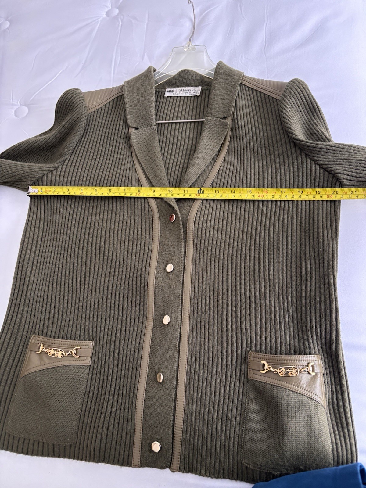 Vintage Cannes France La Grande Madison De Blanc Sweater & Skirt Set, Size M EUC
