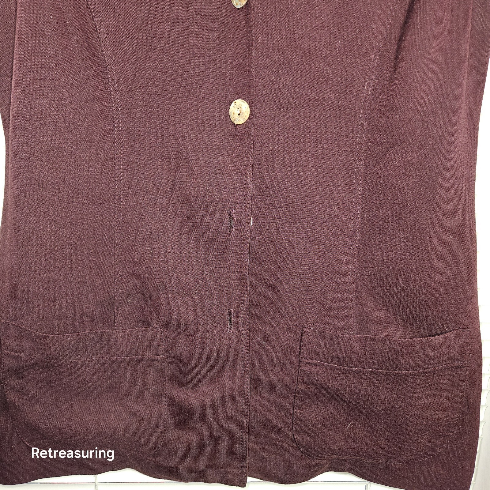 Vintage 1980’s Carol Anderson Petites Women’s 8 Maroon Tunic Vest Made in U.S.A.