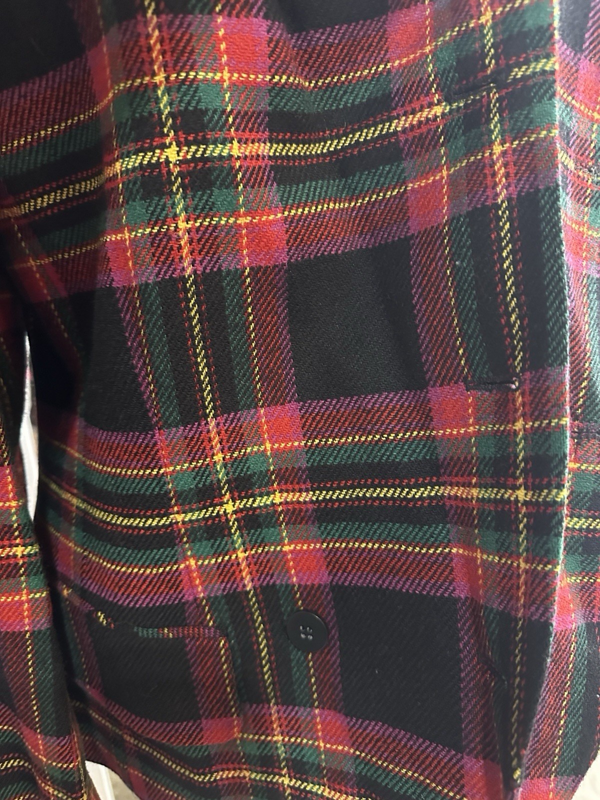 Vintage 80s 90s Structured Blazer Plaid Purple Green Holiday Tailored Diana M