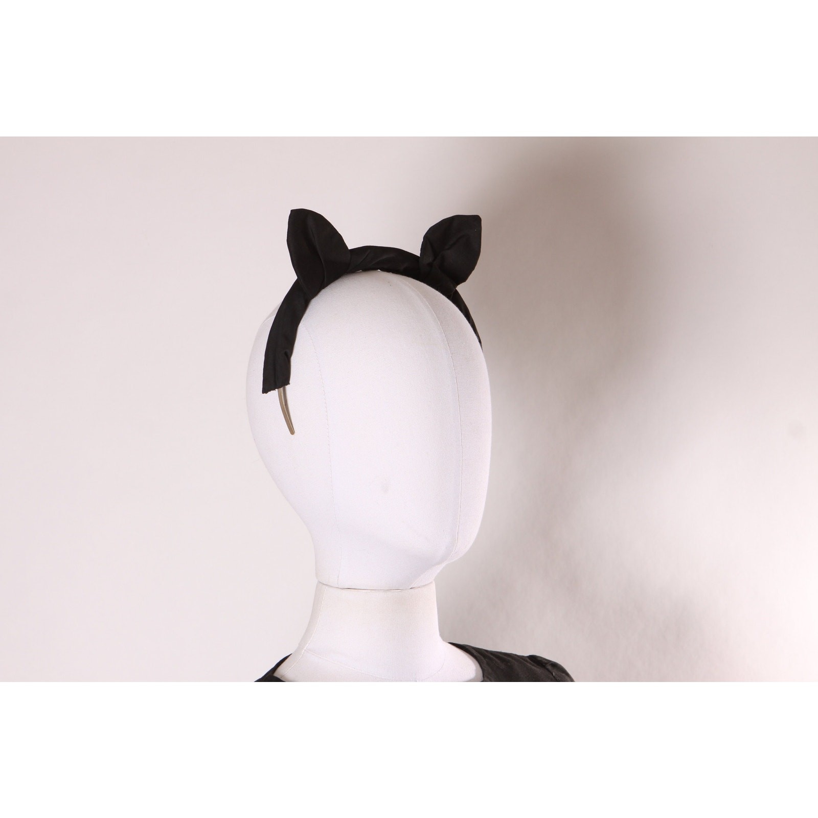 1970s Black Cat Long Sleeve Blouse with Cat Ear Headband Halloween Costume