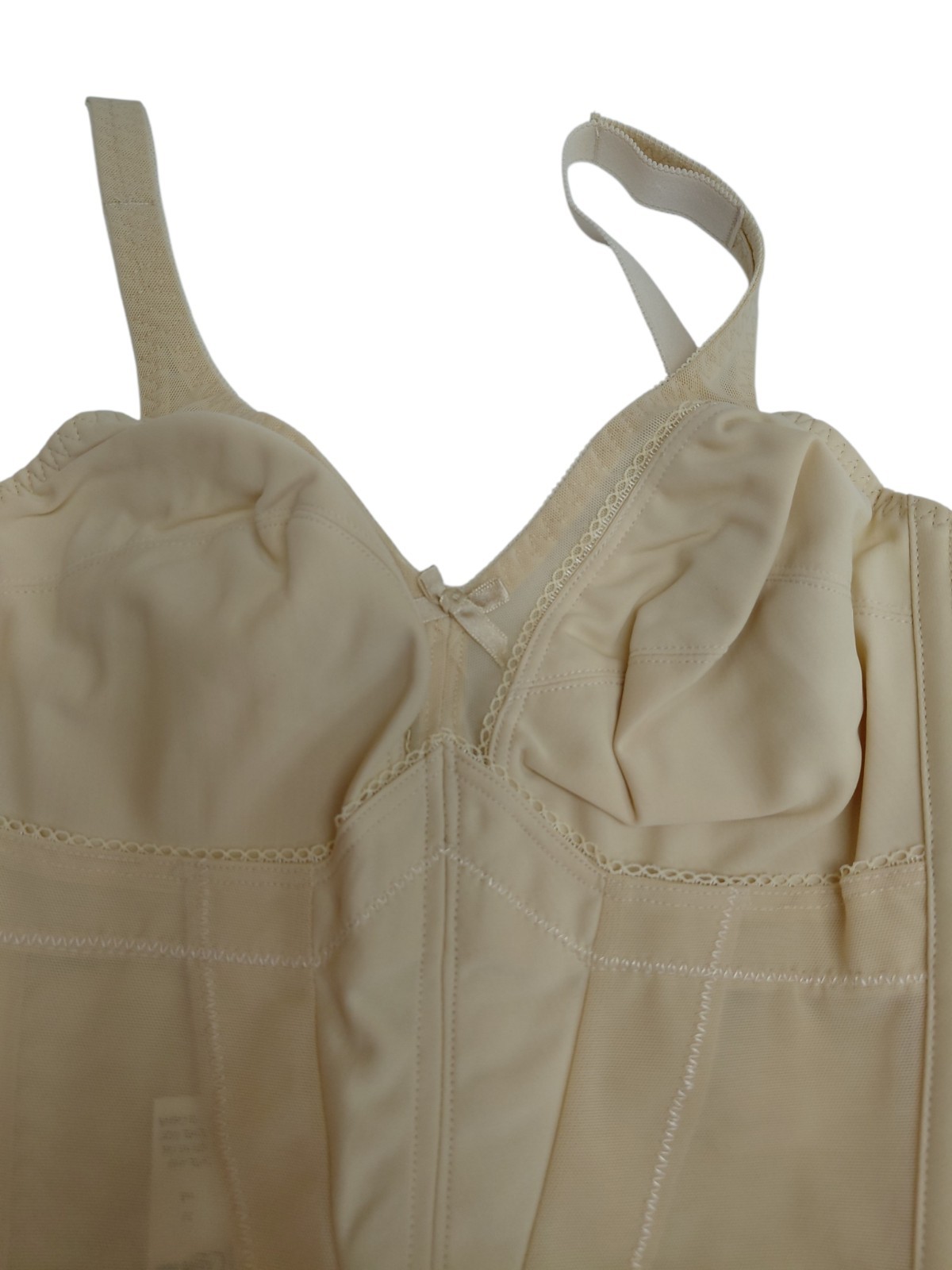 Vintage Crown-nette Longline Beige Bra Size 36B